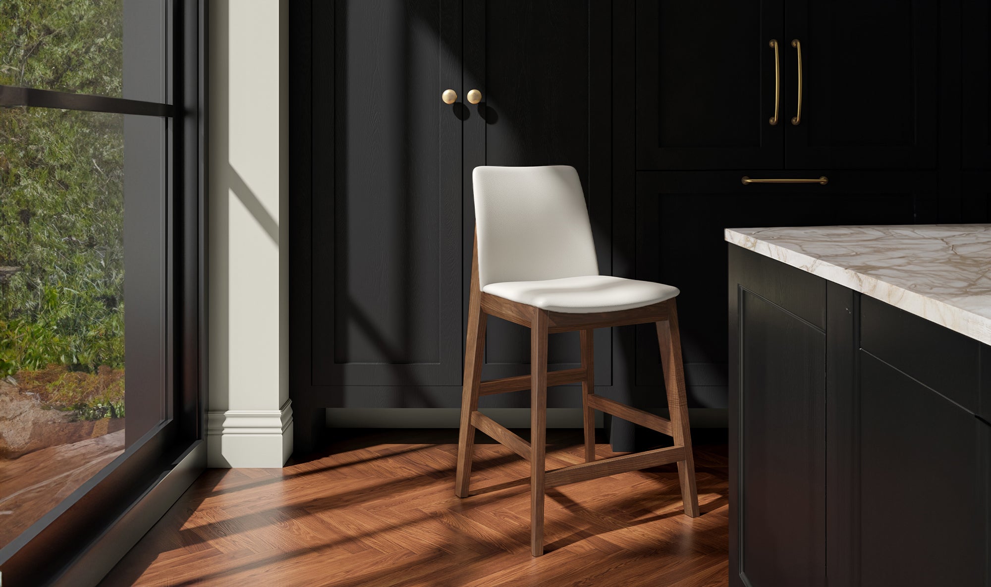 Deco Counter Stool White PVC