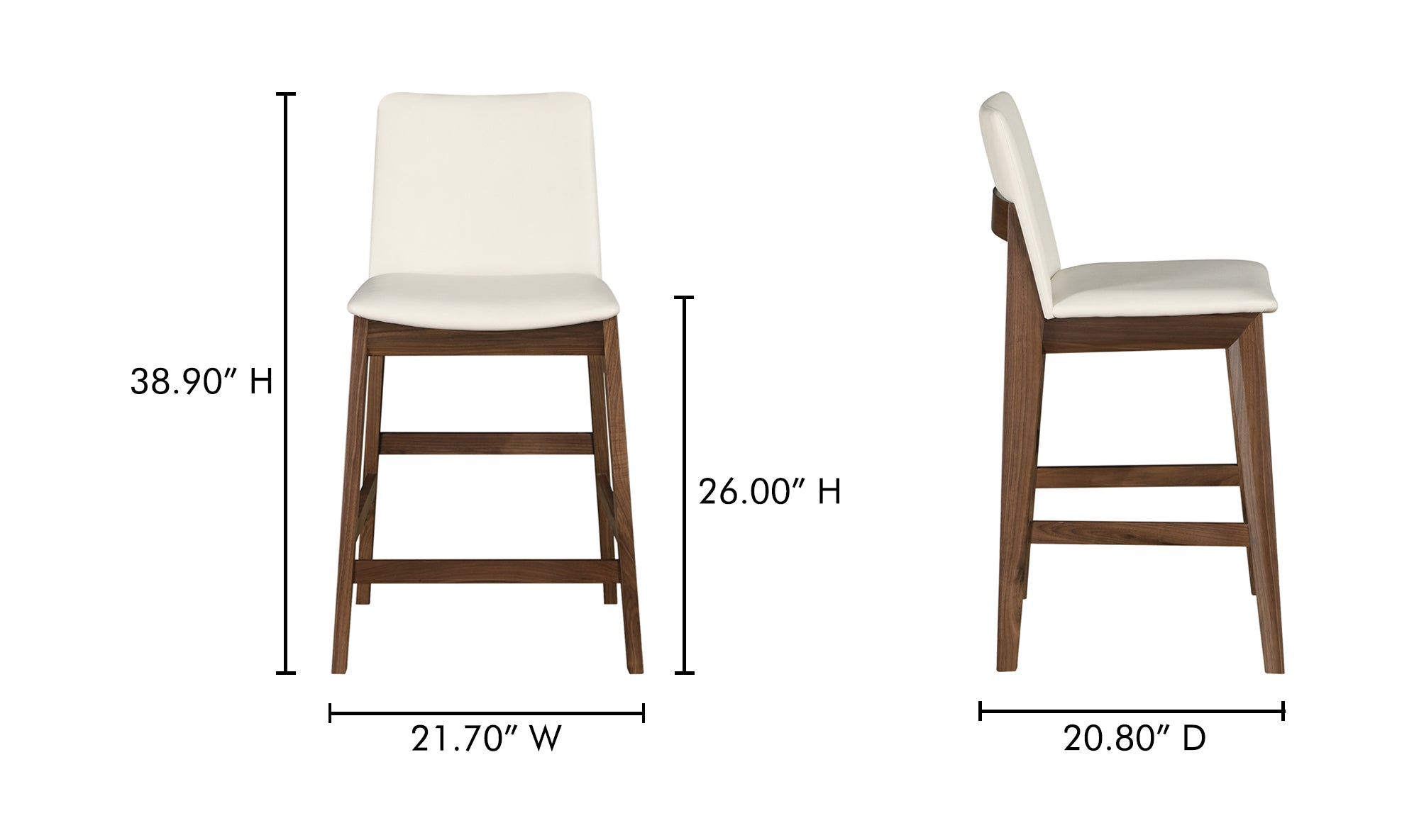 Deco Counter Stool White PVC