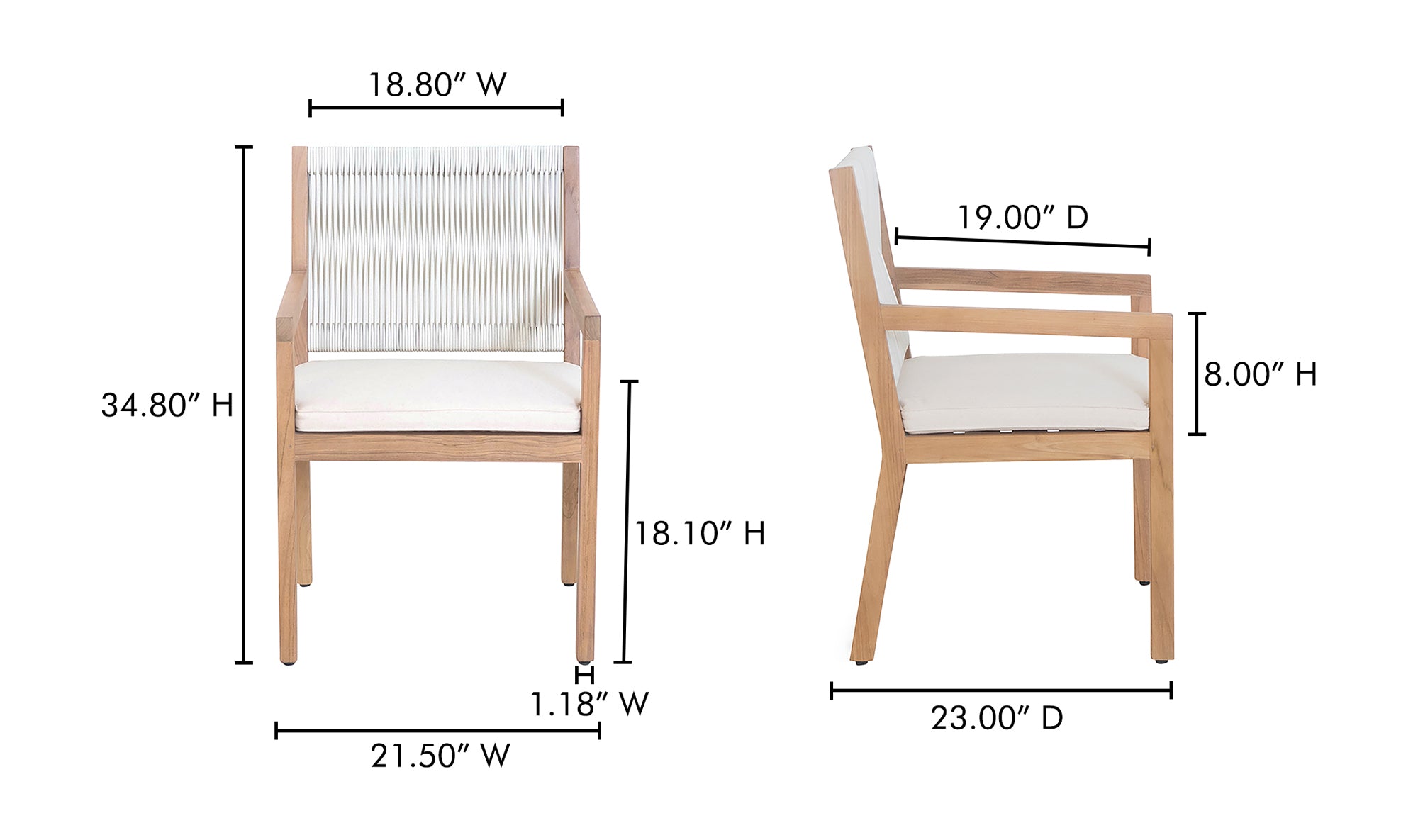 Luce Outdoor Dining Chair Natural
