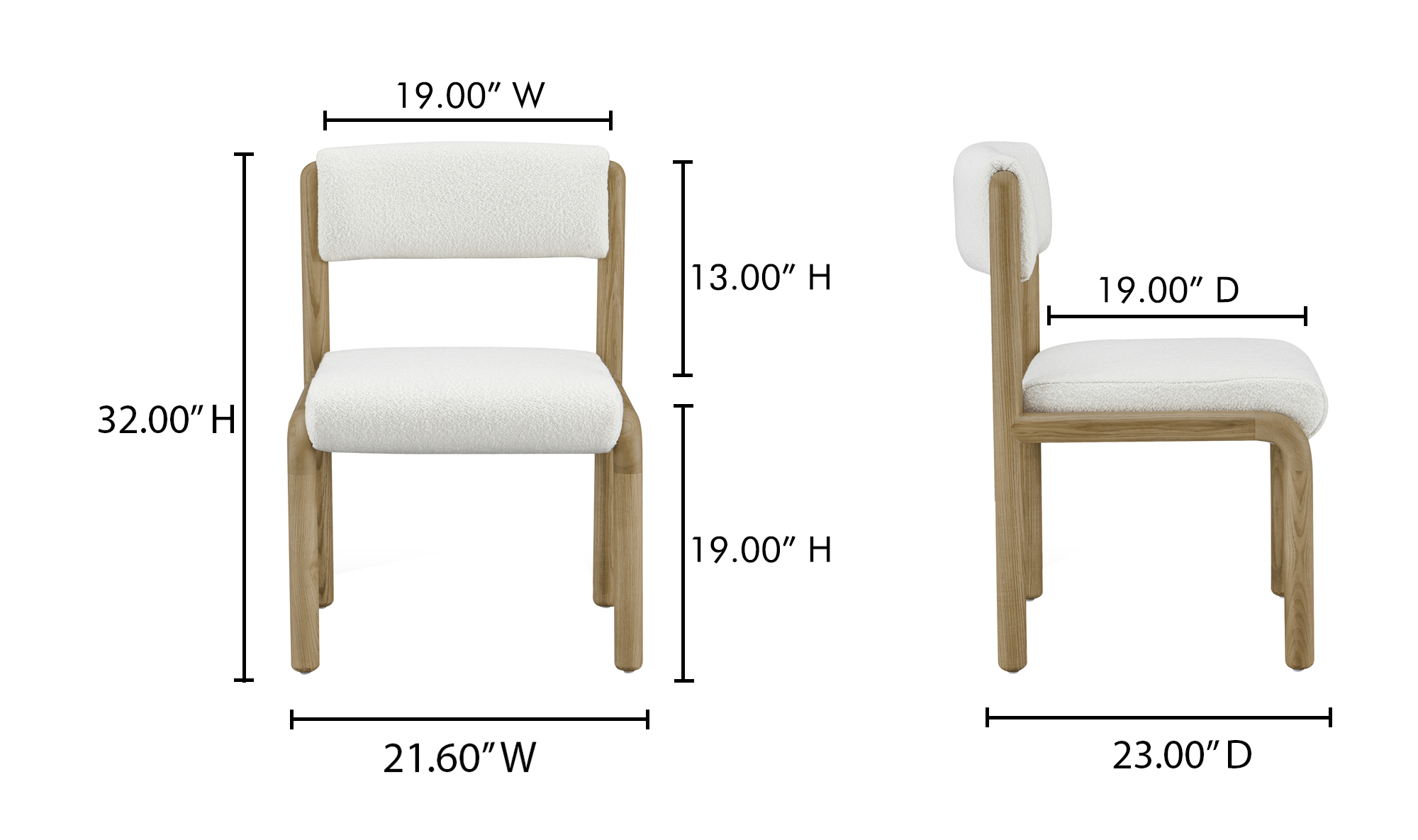 April Dining Chair White-Set Of Two