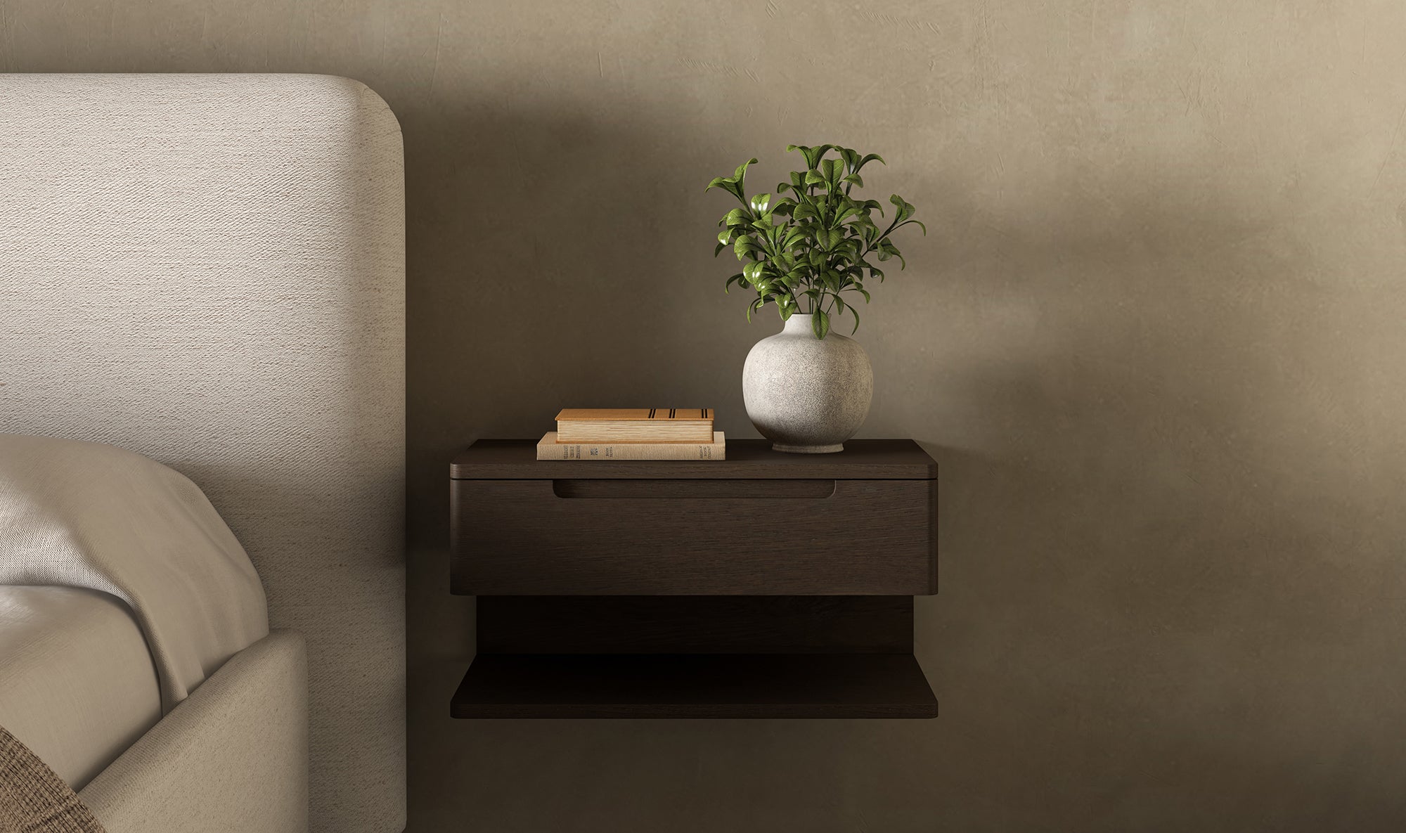 Jonah Floating Nightstand Dark Brown