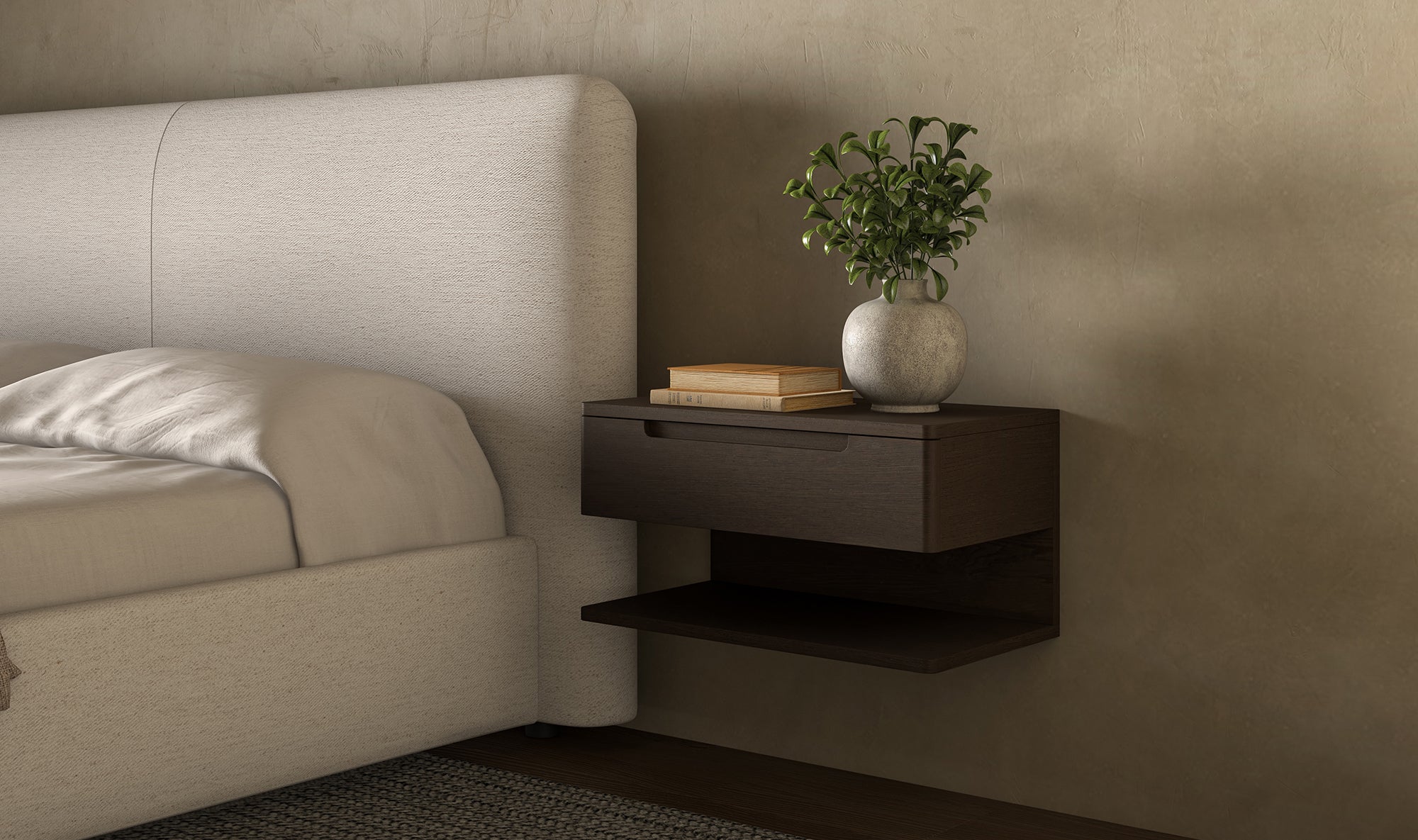 Jonah Floating Nightstand Dark Brown