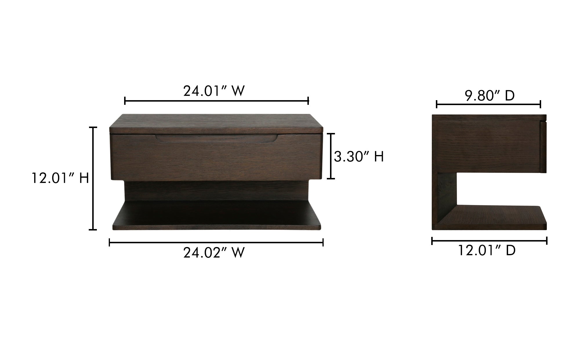Jonah Floating Nightstand Dark Brown