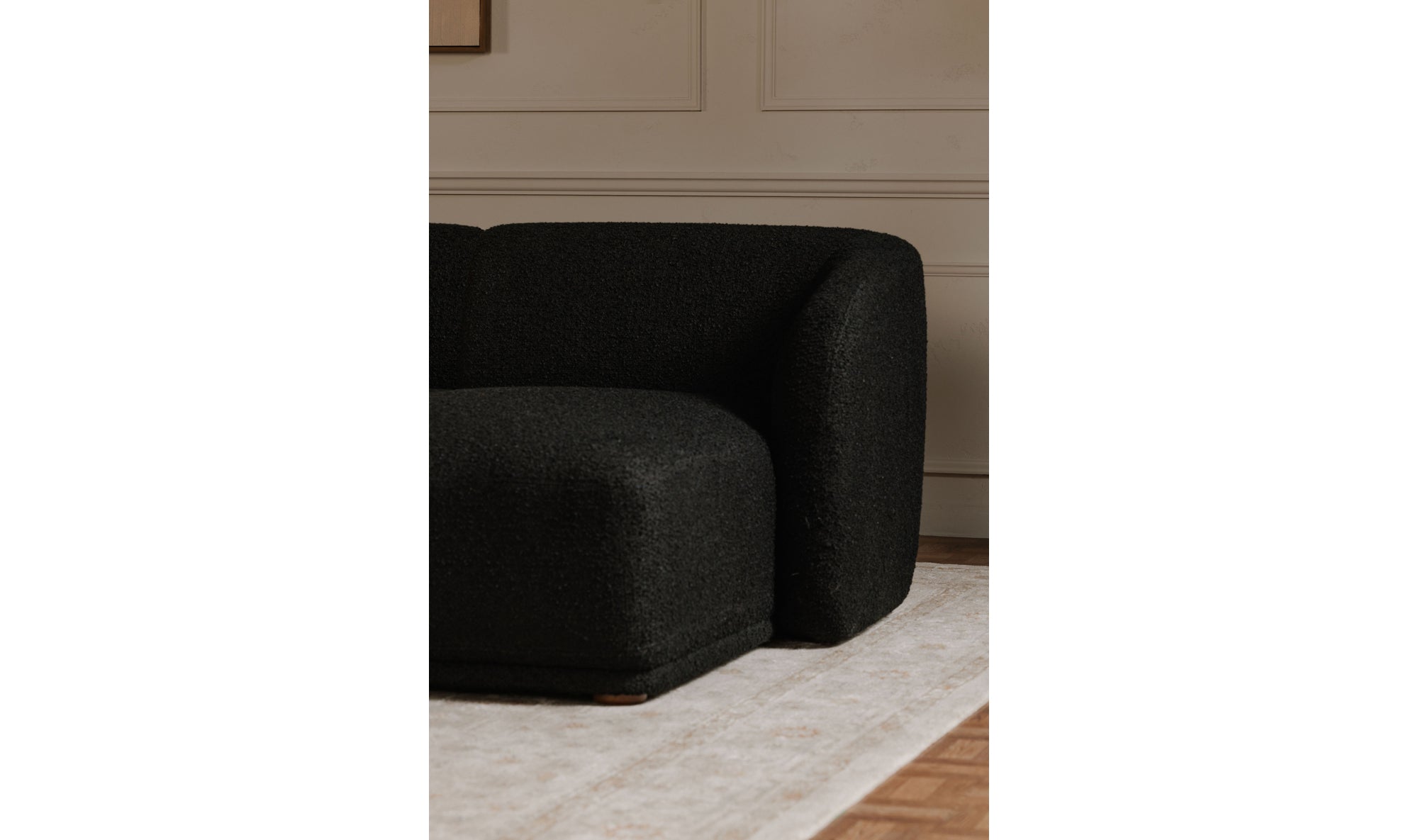 Faye Left Sectional Black Boucle