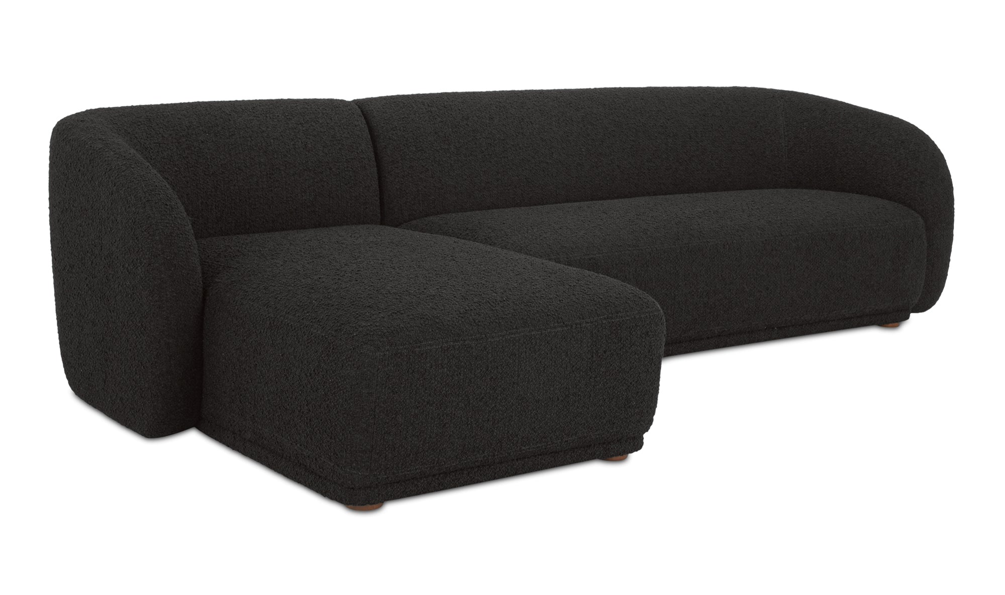 Faye Left Sectional Black Boucle