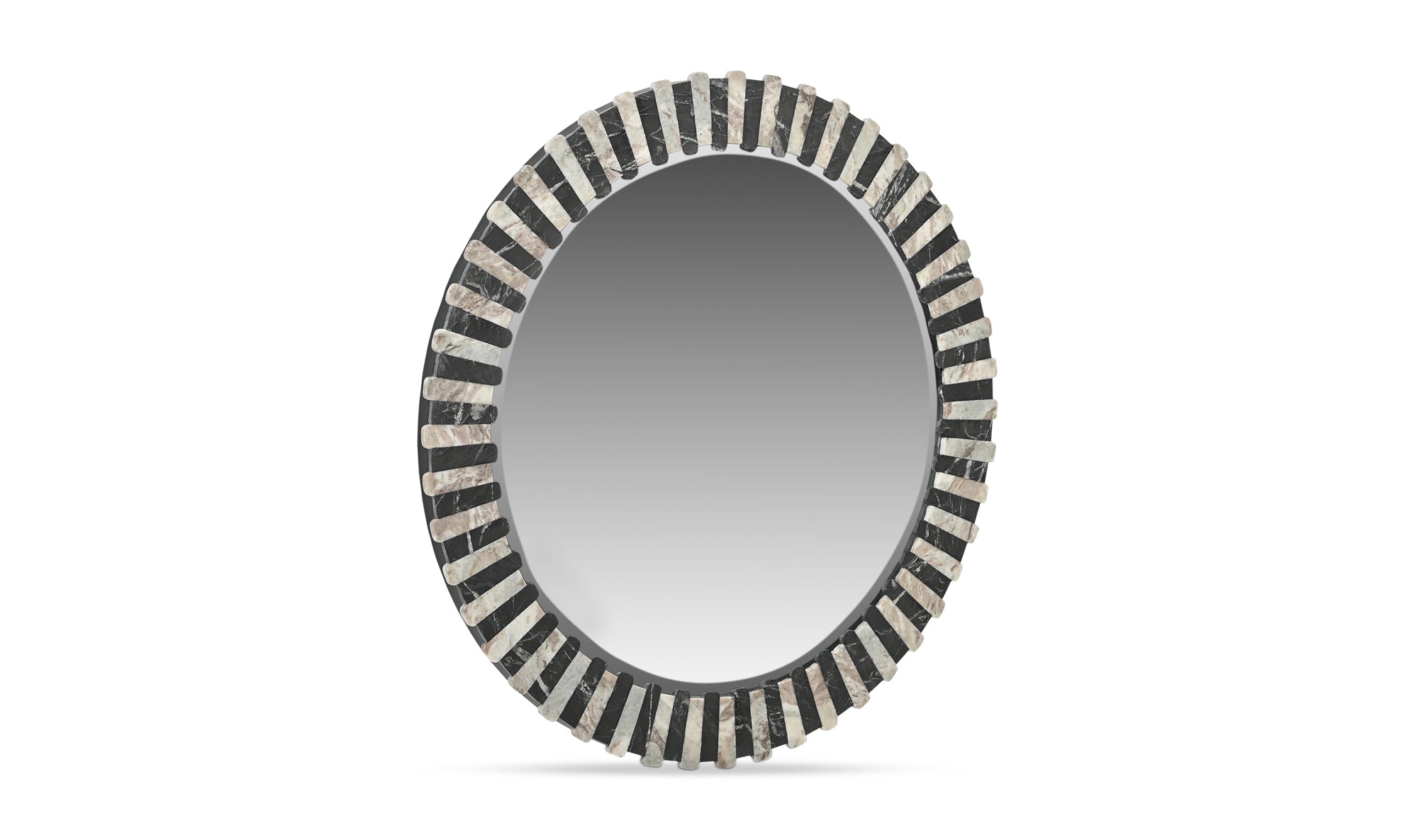 Isolde Mirror Black and Beige Marble