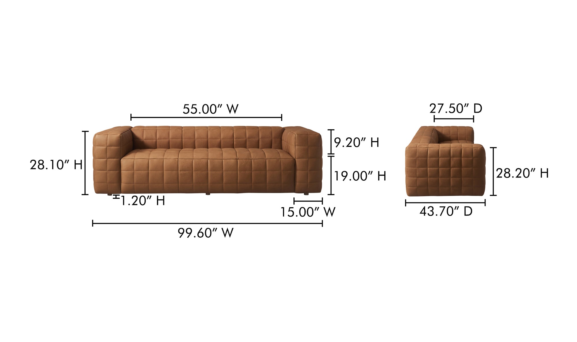 Callan Sofa Dark Brown