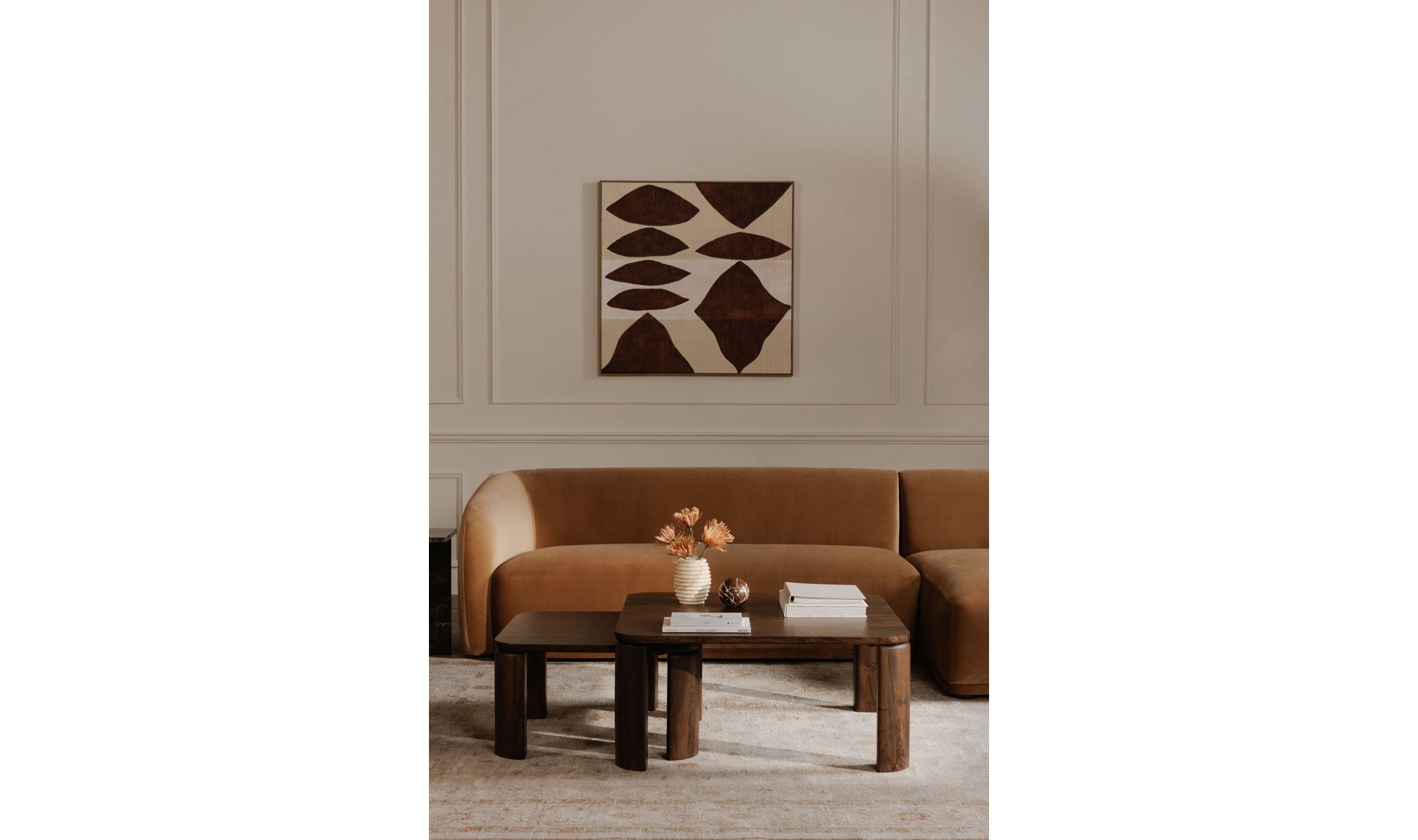 River Coffee Table Botticino Marble