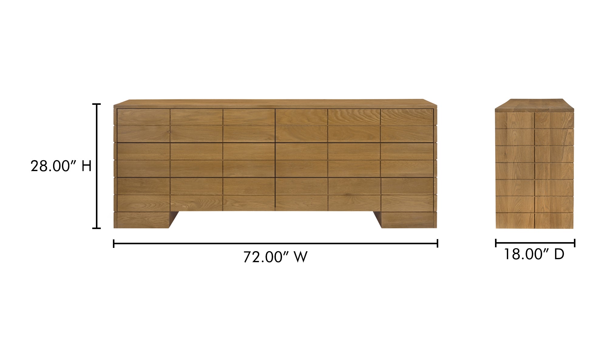 Gia 6 Drawer Dresser Brown