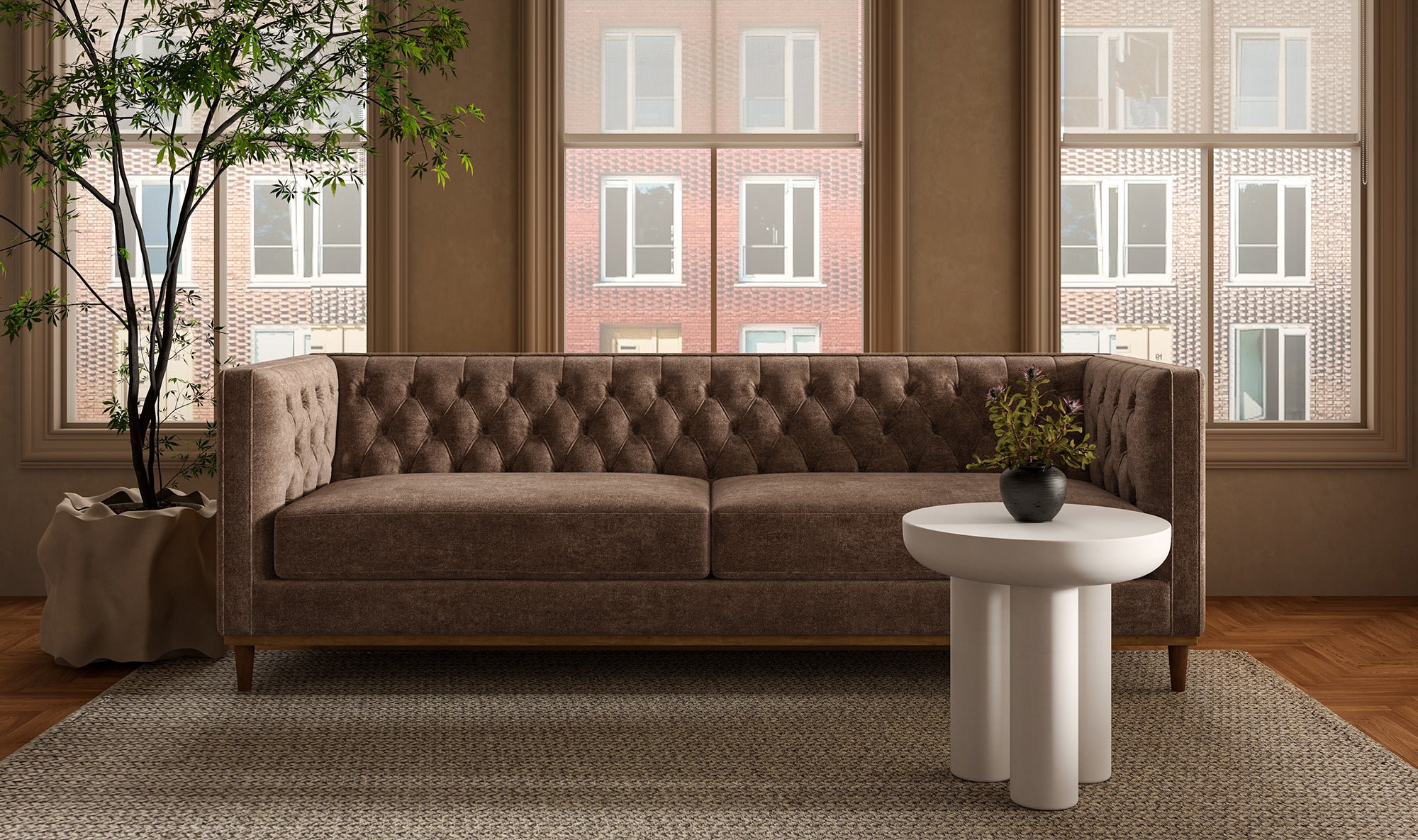 Fielder Sofa Cool Brown