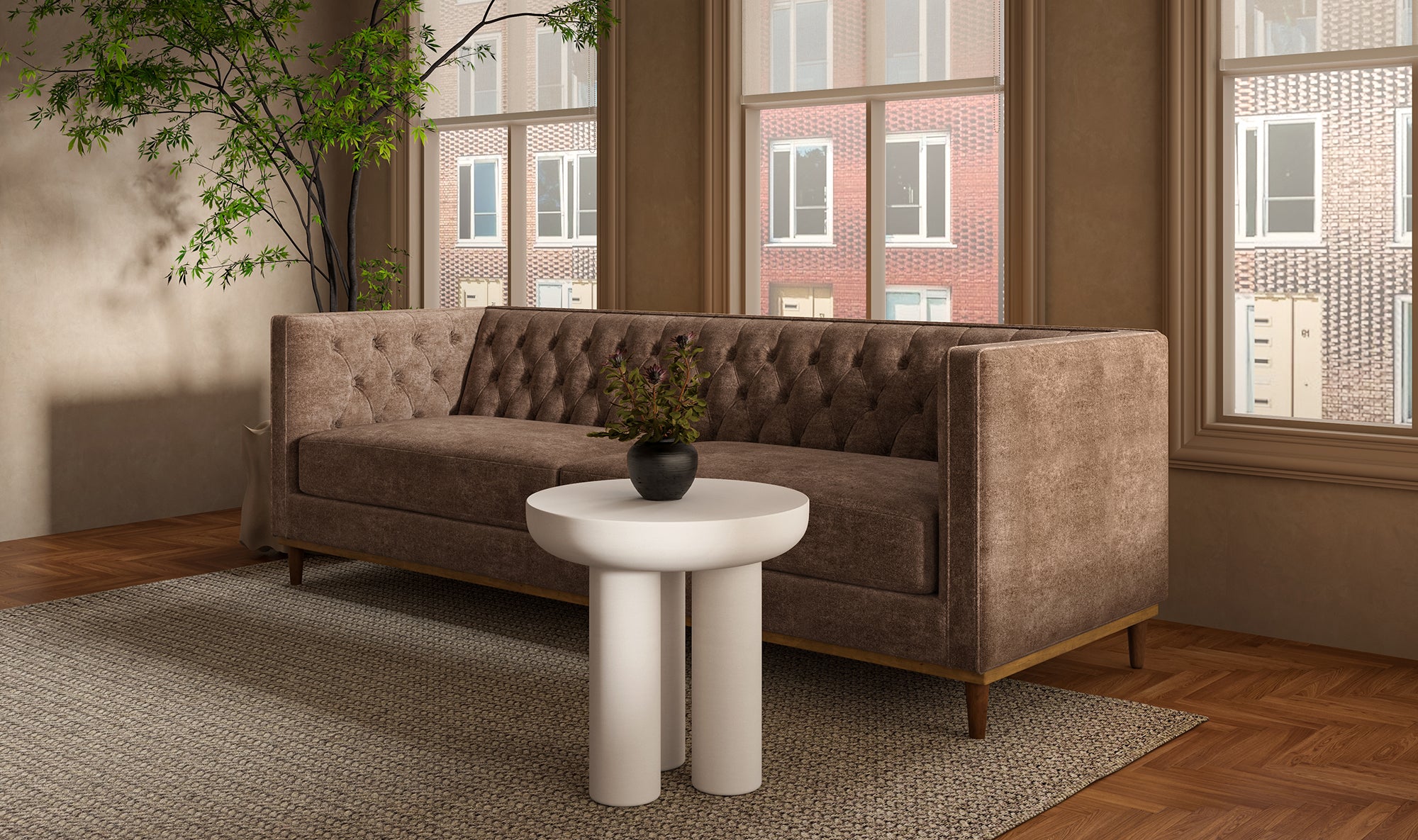 Fielder Sofa Cool Brown