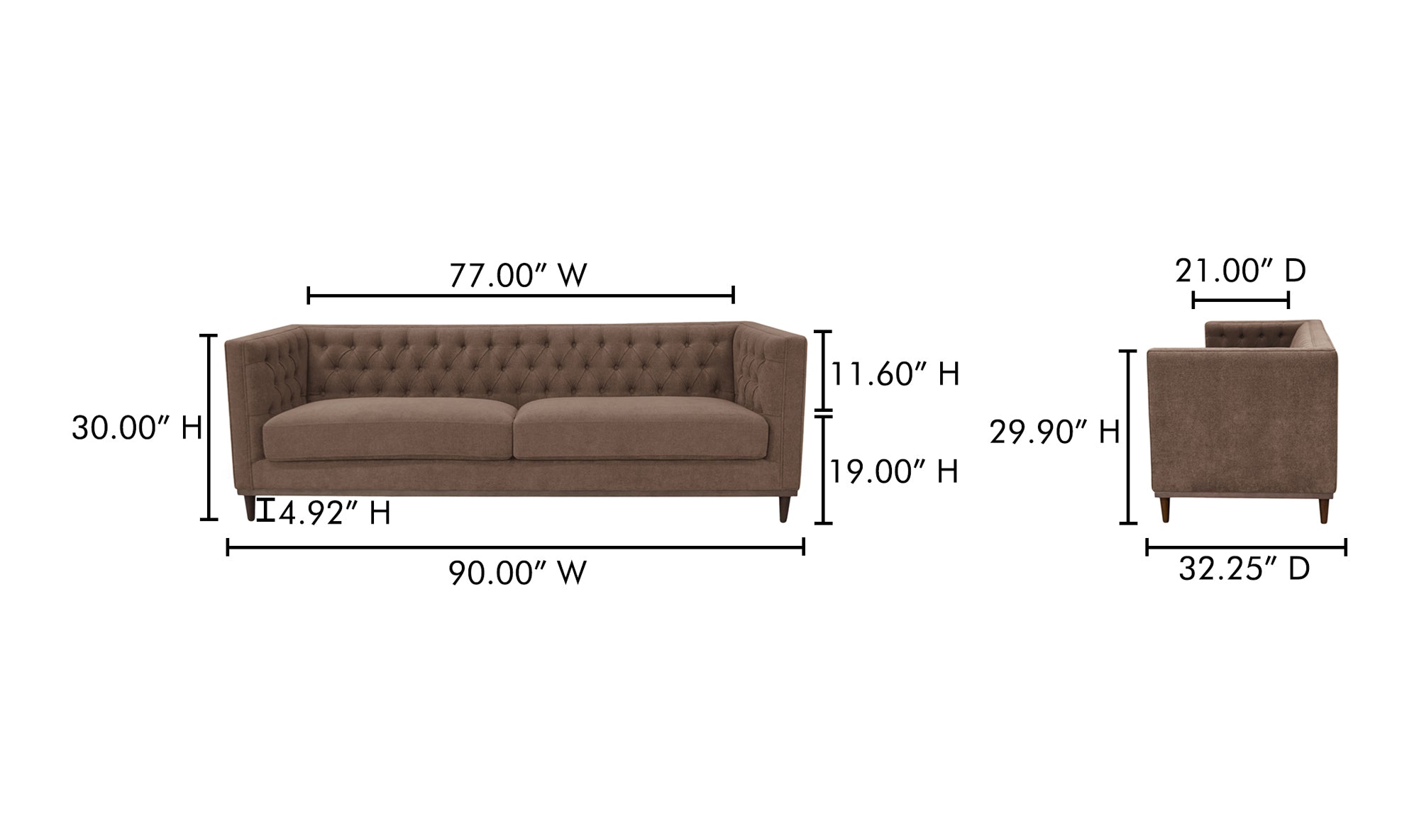 Fielder Sofa Cool Brown