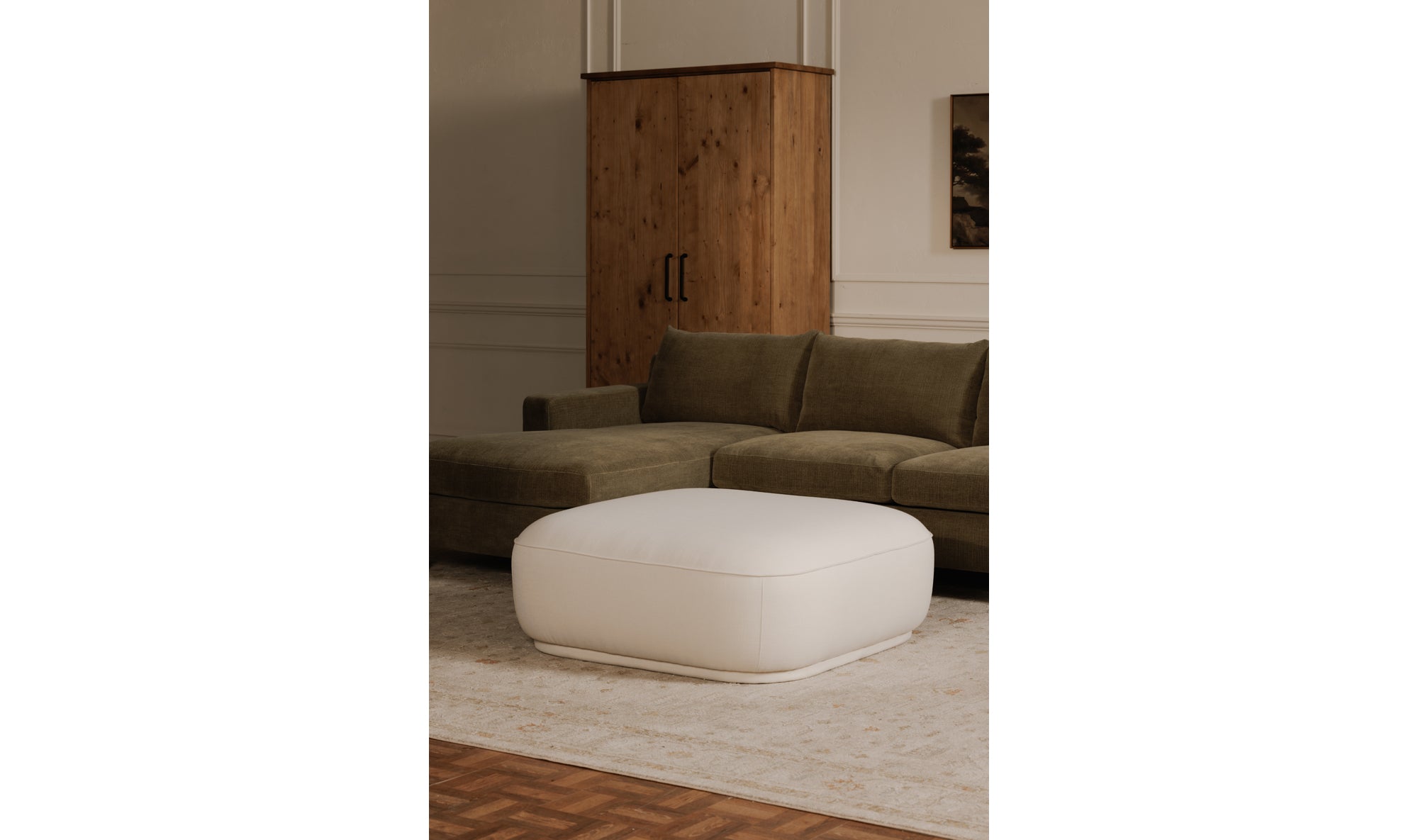 Marion Square Ottoman White