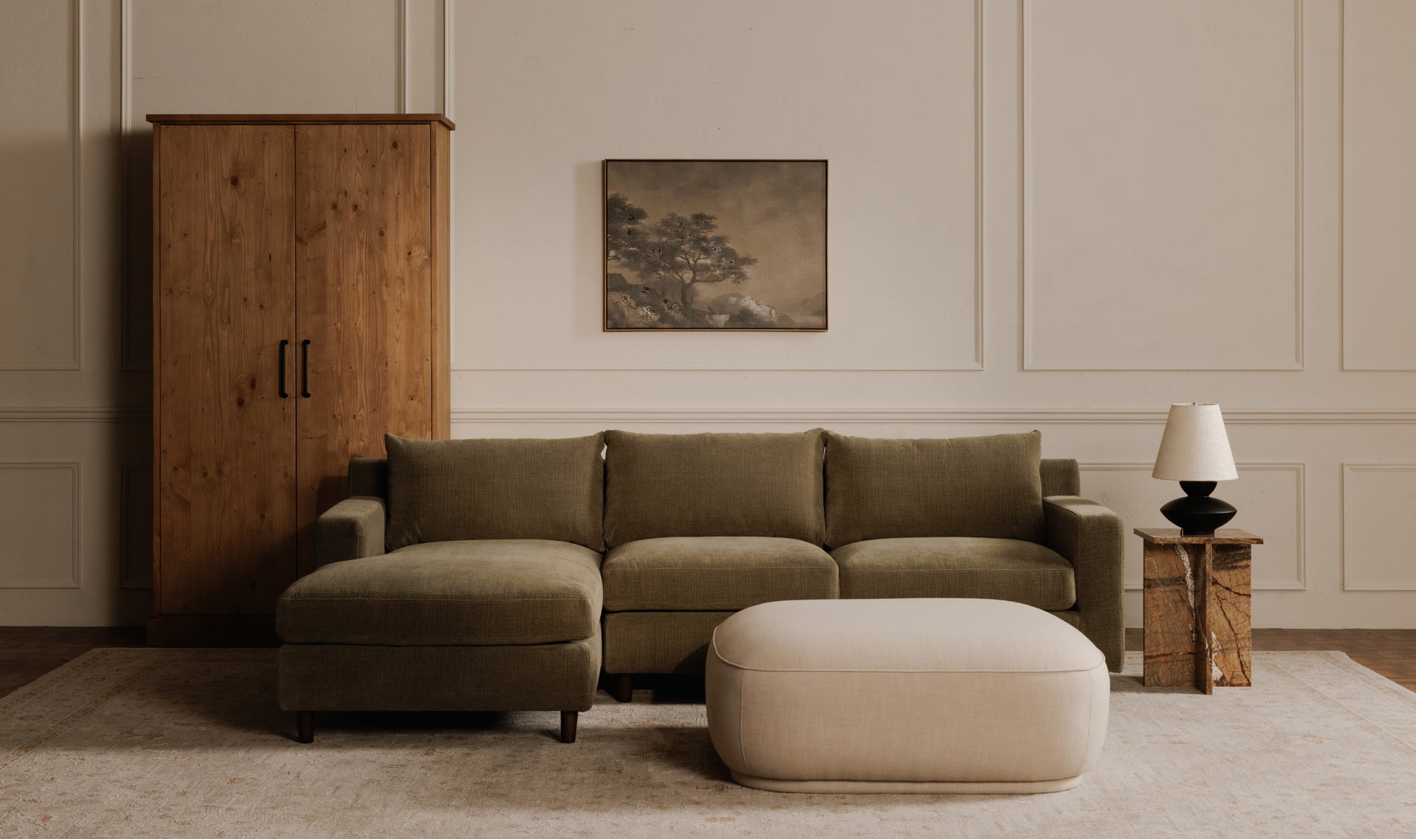 Marion Square Ottoman White