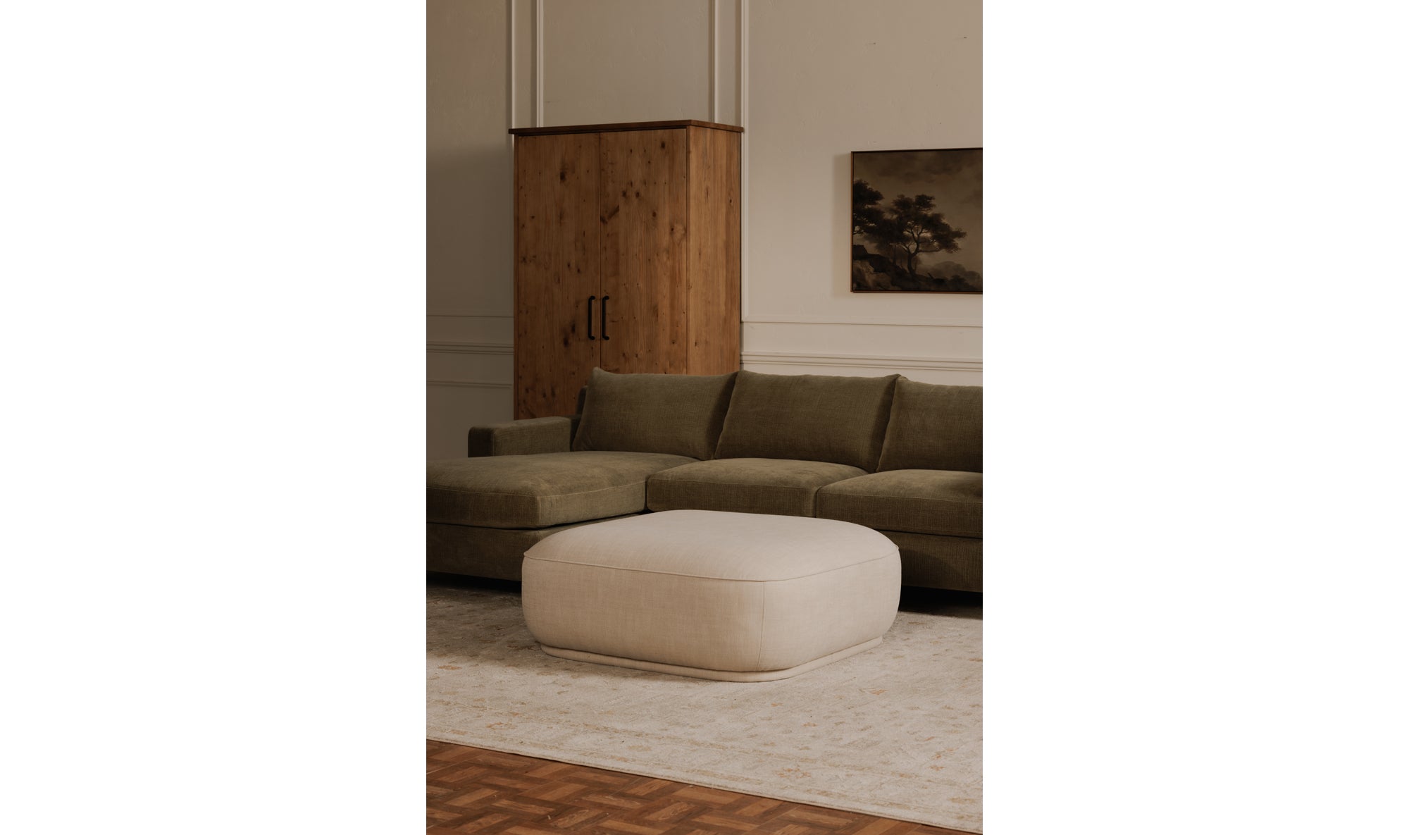 Marion Square Ottoman White