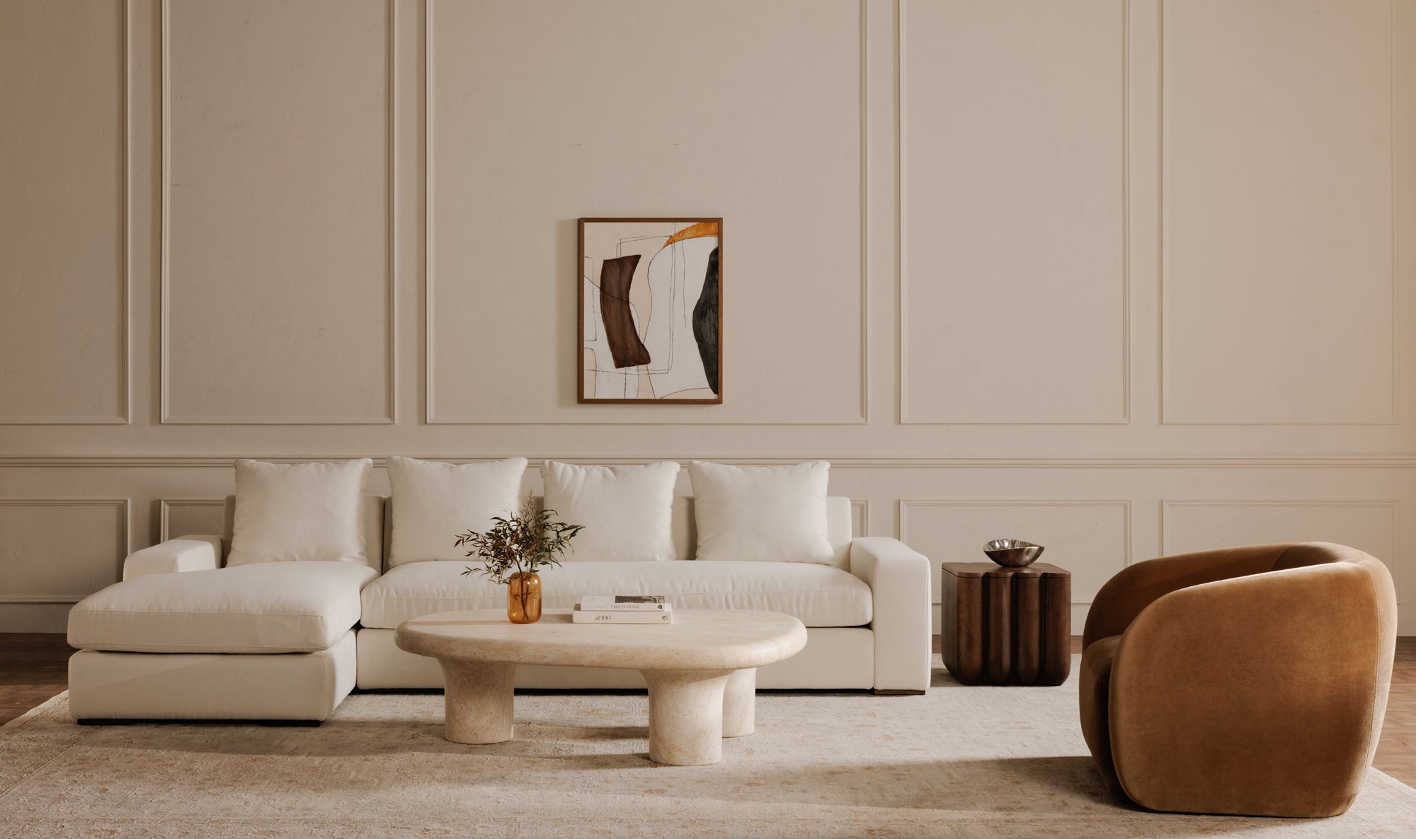 Thomas Left Sectional Ivory