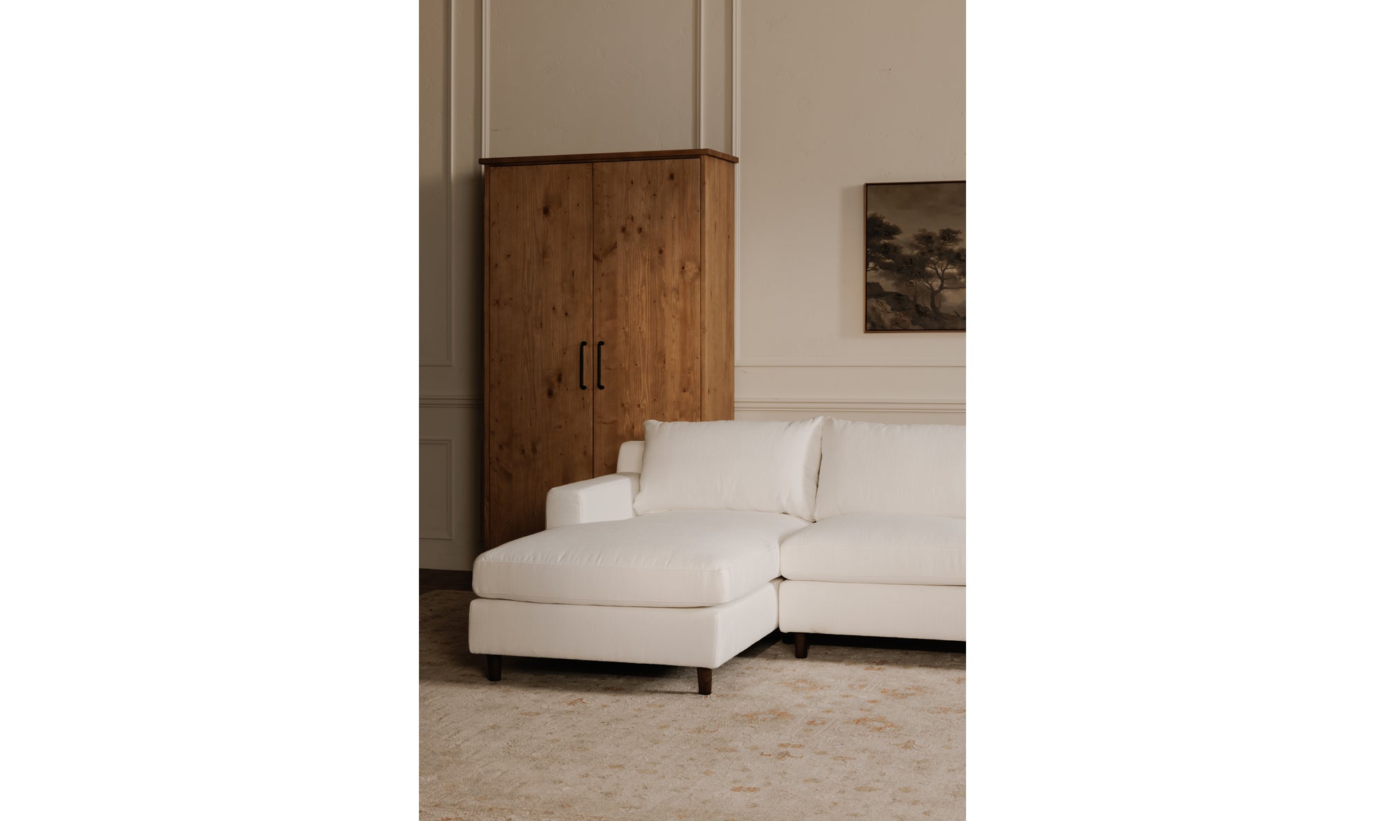 Hutton Left Sectional White