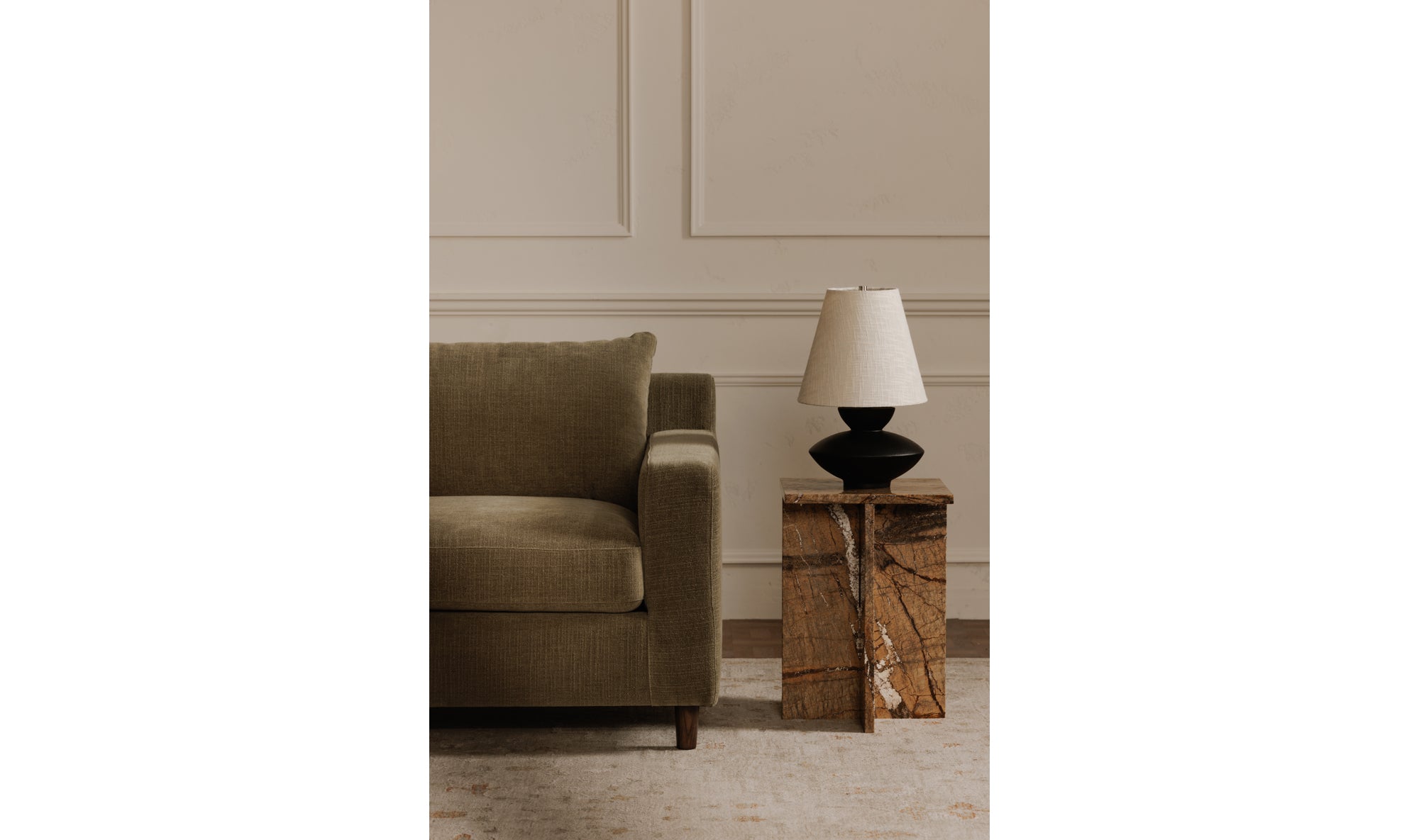 Hutton Right Sectional Olive