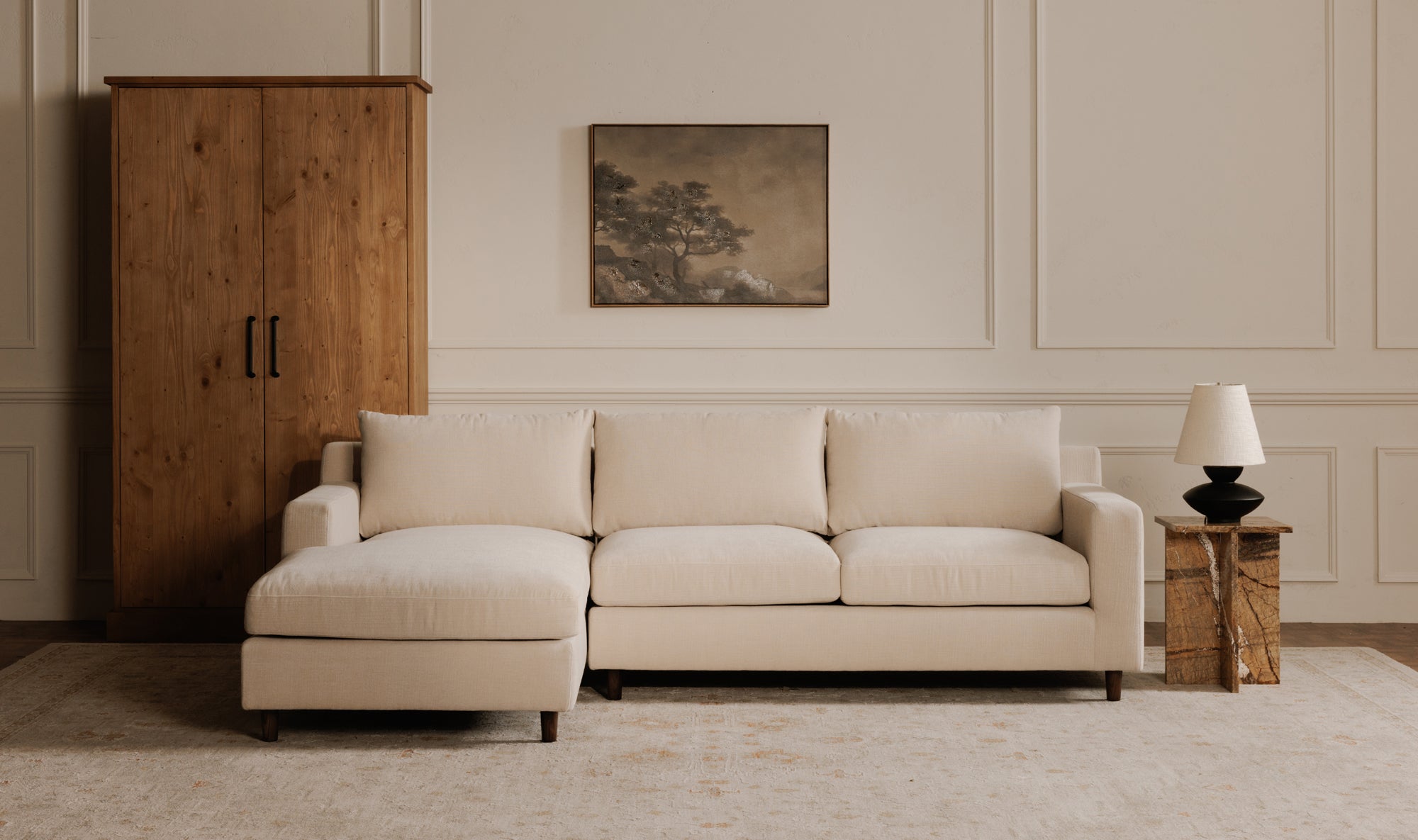 Hutton Right Sectional Beige