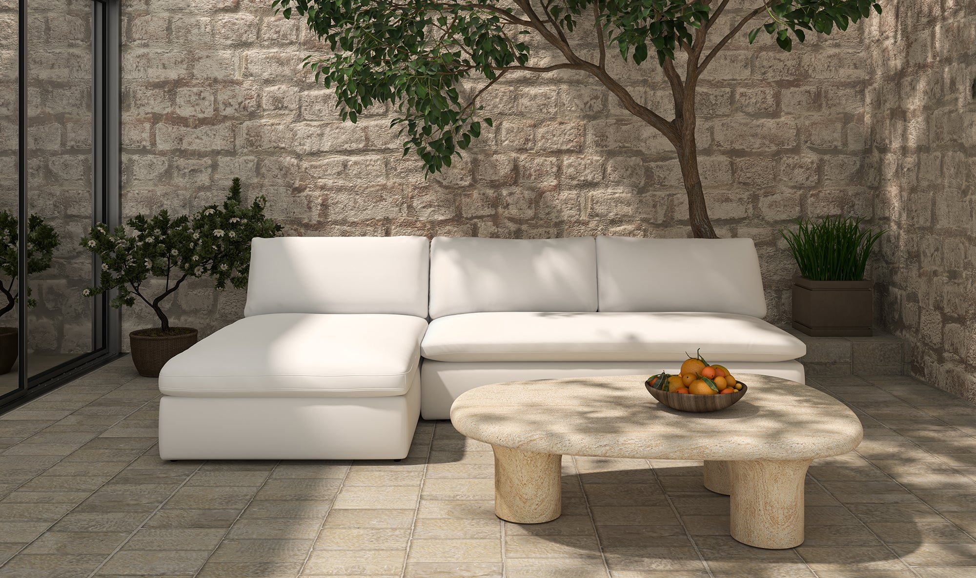 Miles Outdoor Modular 2 Piece White