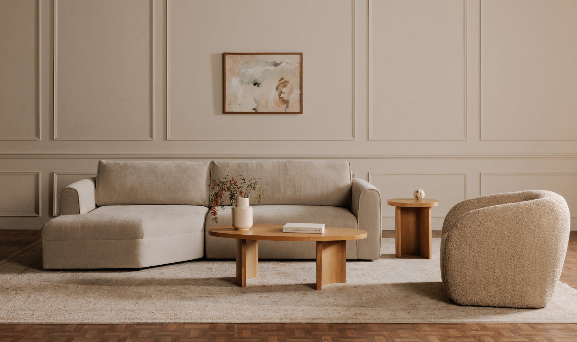 Madrid Right Sectional Cool Beige