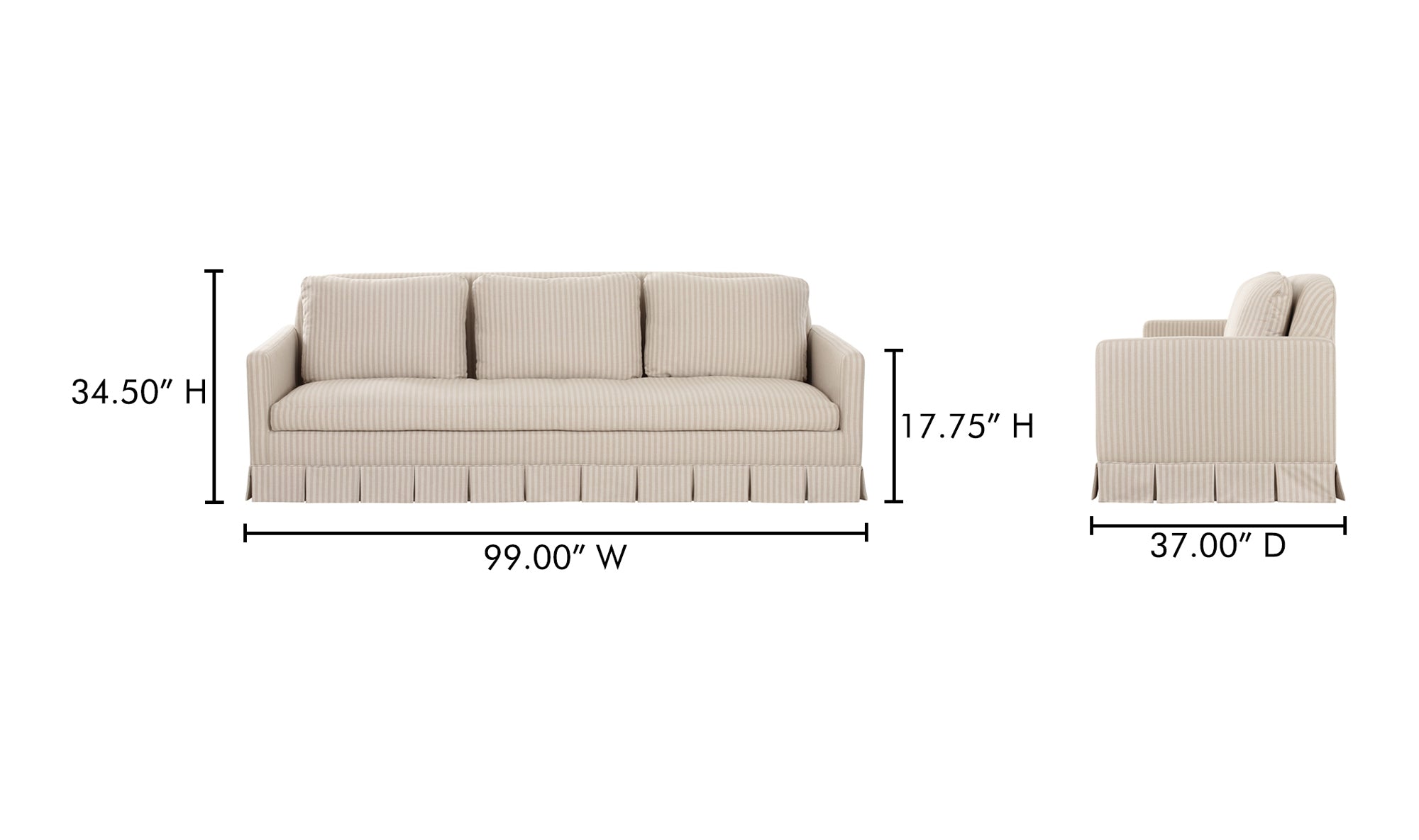 Pellicano Sofa Beige Stripe