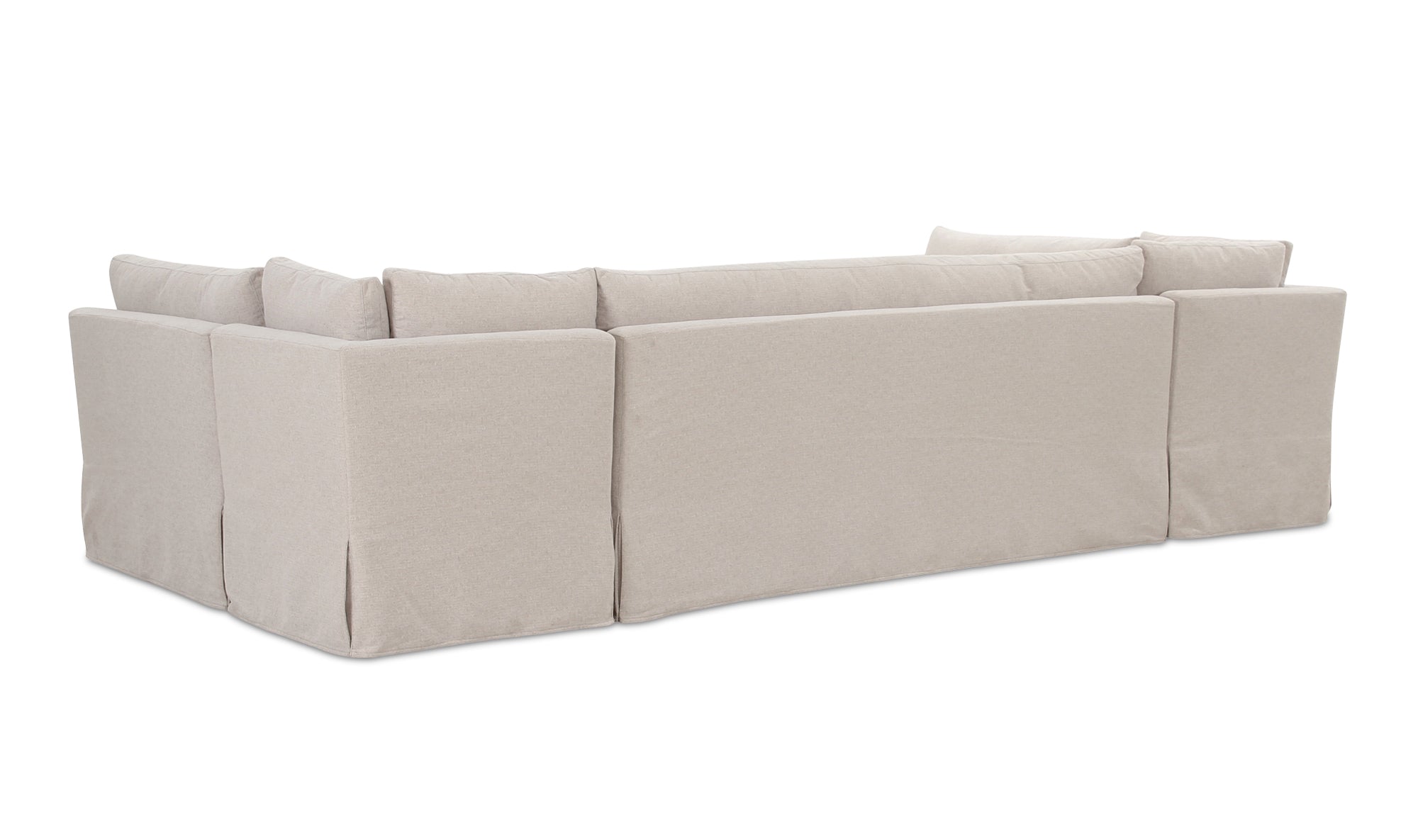 Fable Slipcover Dining Banquette U-Shape Beige 129In