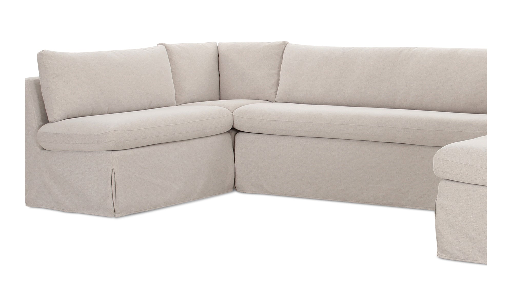 Fable Slipcover Dining Banquette U-Shape Beige 129In