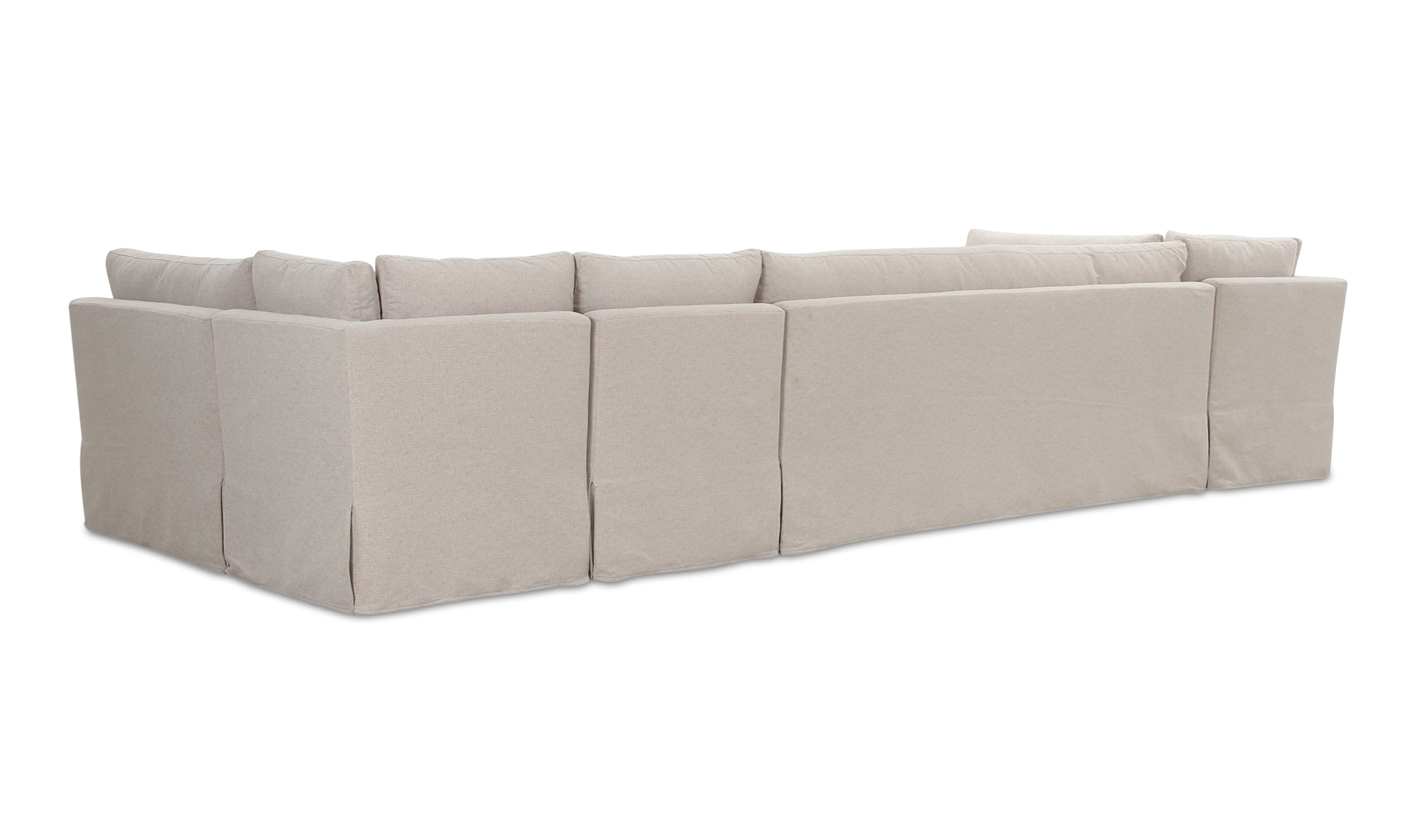 Fable Slipcover Dining Banquette U-Shape Beige 154In