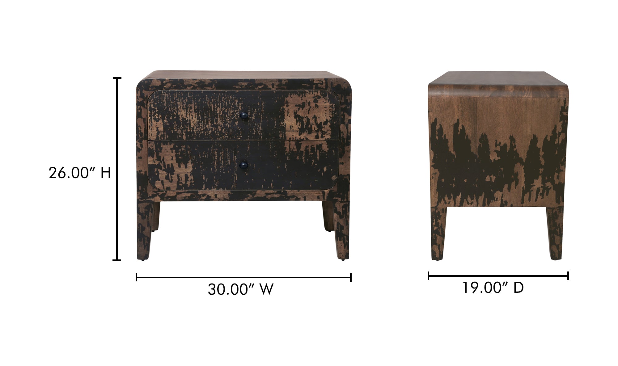 Iris Nightstand Distressed Black