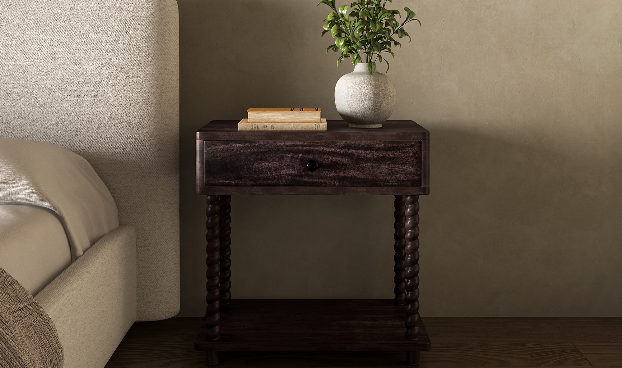 Tabitha Nightstand Dark Brown