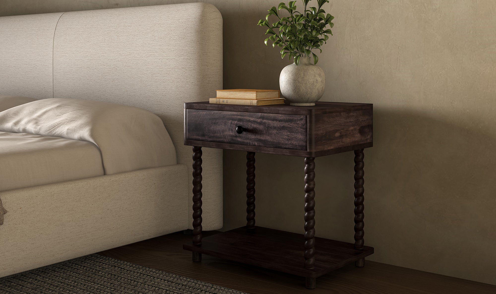 Tabitha Nightstand Dark Brown
