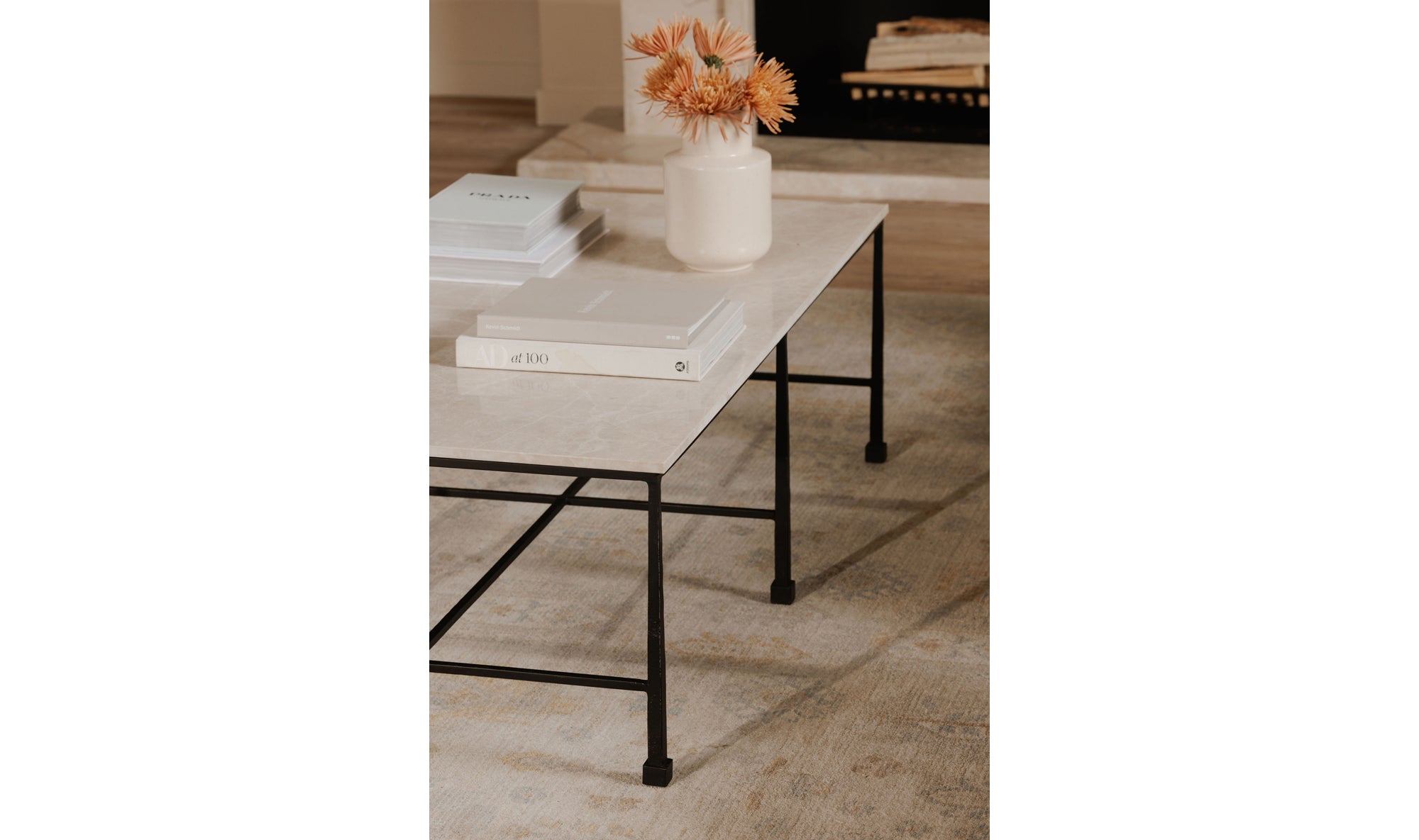 River Coffee Table Botticino Marble