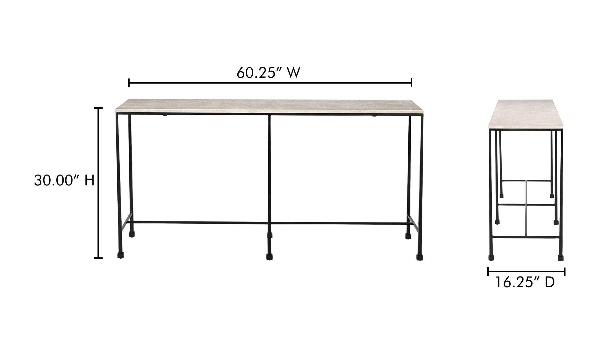 River Console Table Botticino Marble
