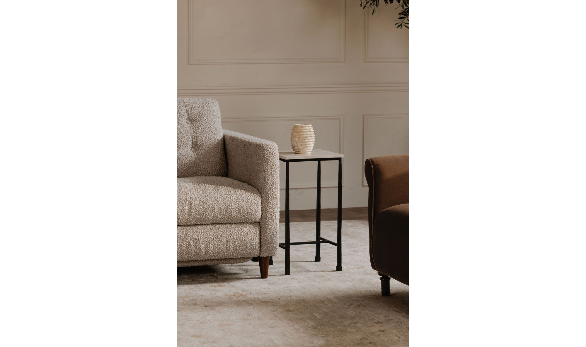 River Side Table Botticino Marble