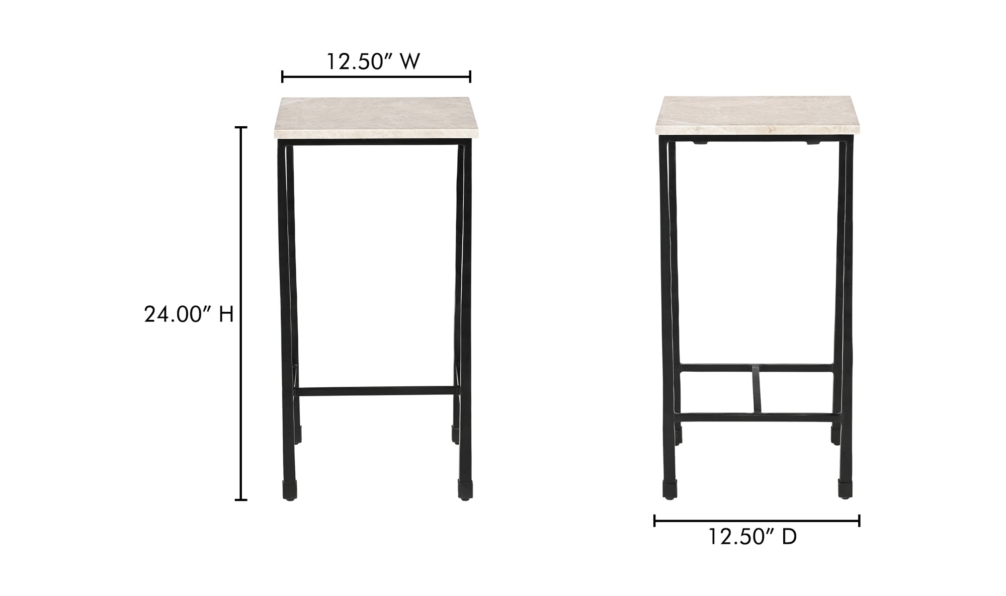 River Side Table Botticino Marble