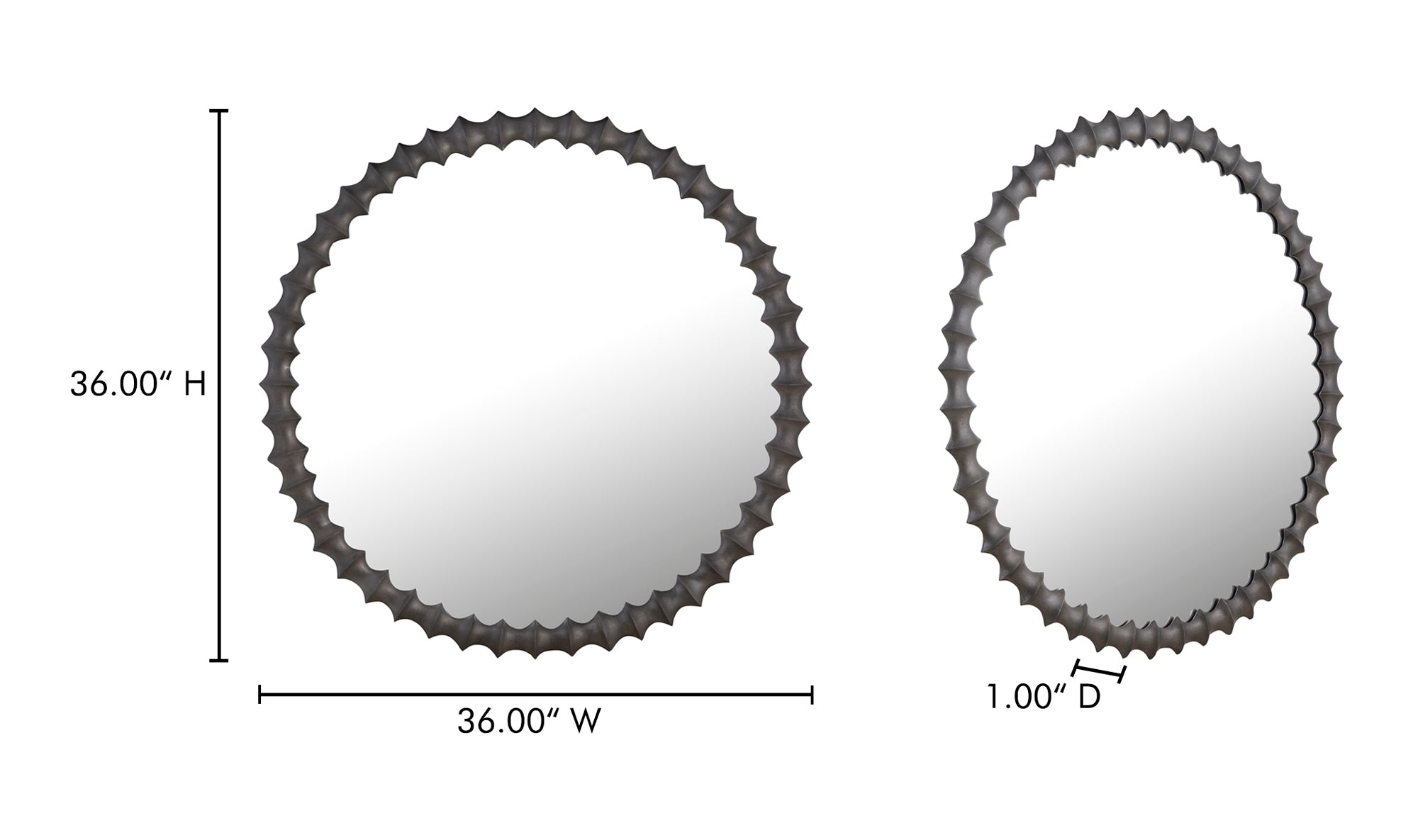 Whitby Mirror Aged Brass