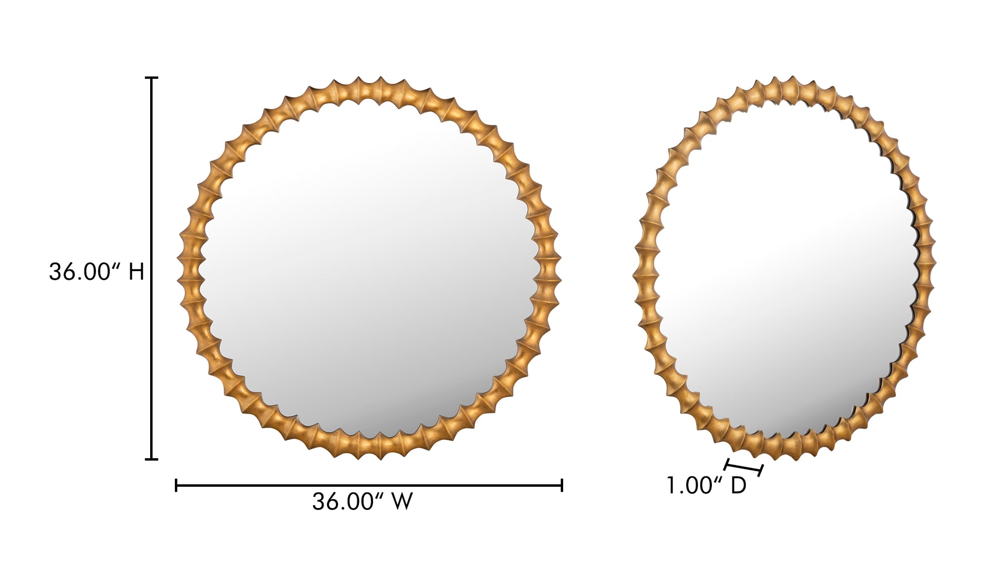 Whitby Mirror Aged Brass