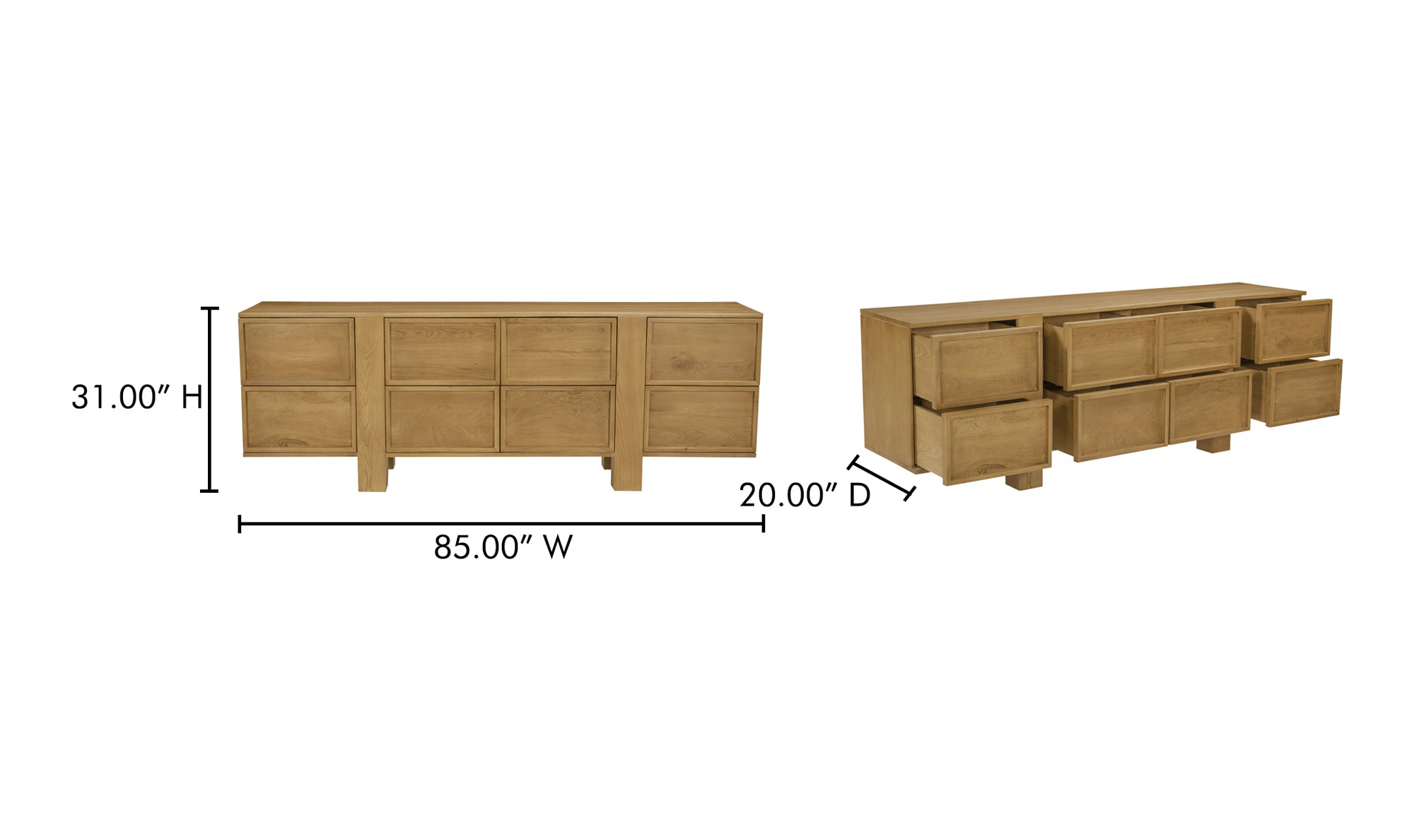 Henley 8 Drawer Dresser Brown