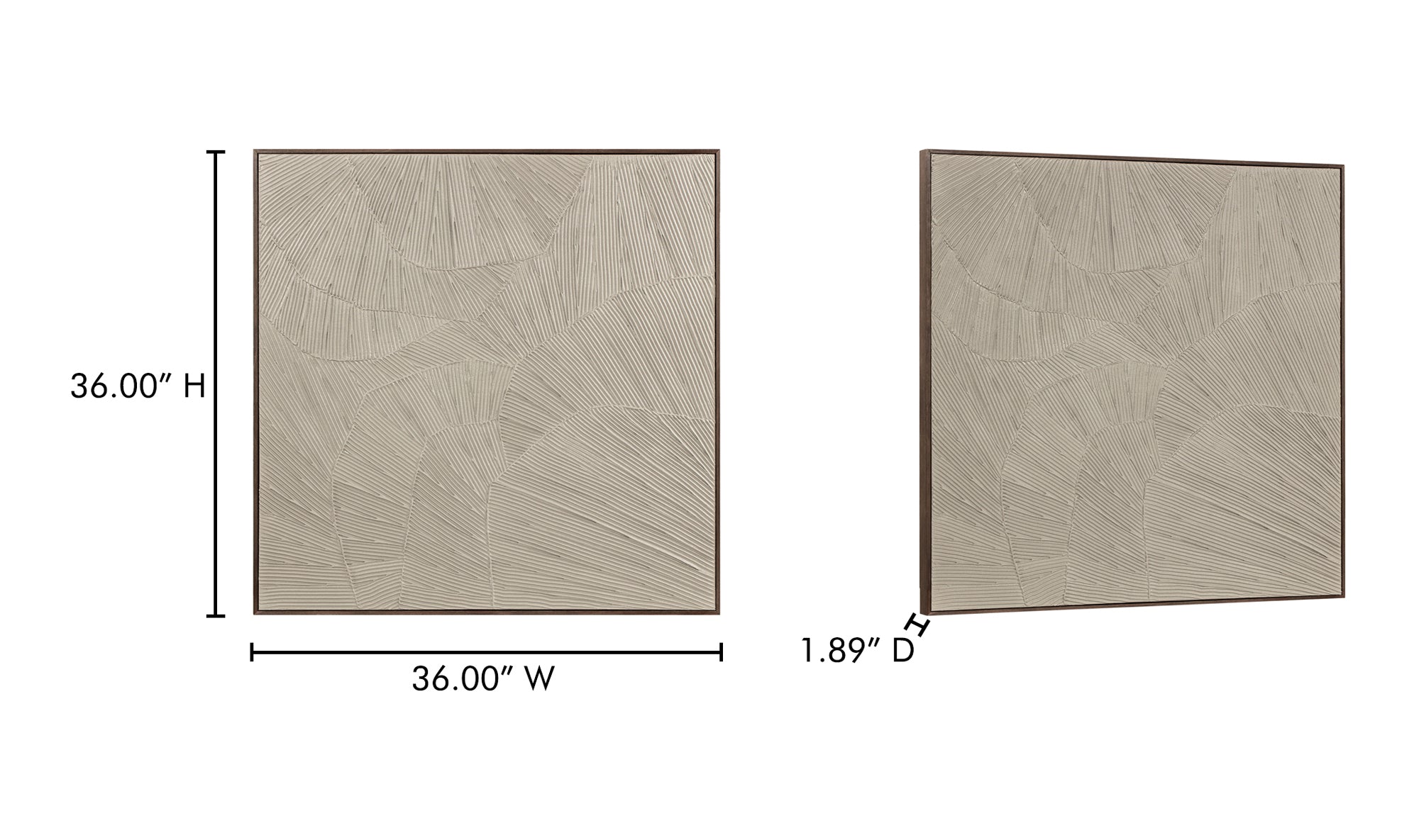 Flutter Framed Painting Cool Beige