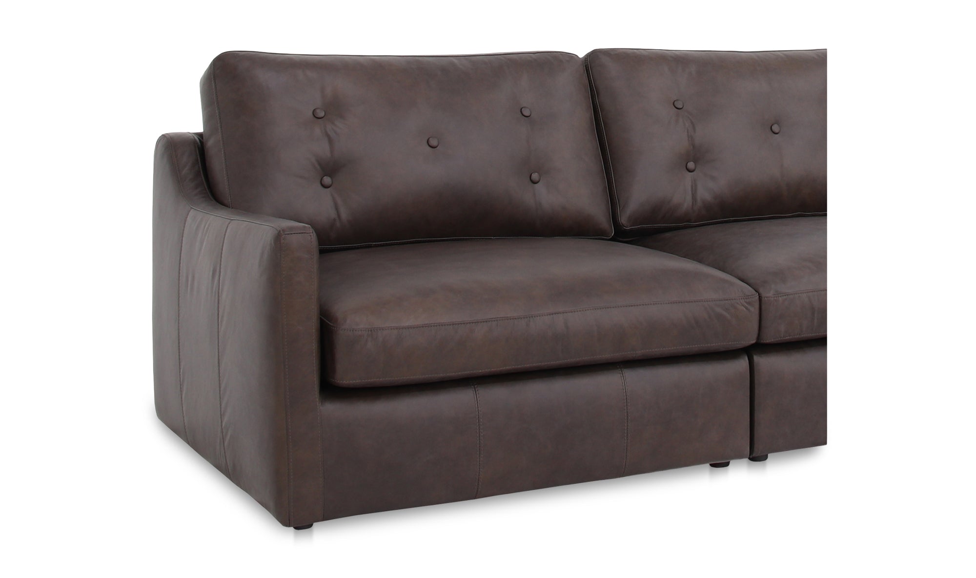 Thurlow Corner Modular Sectional Espresso Brown Leather