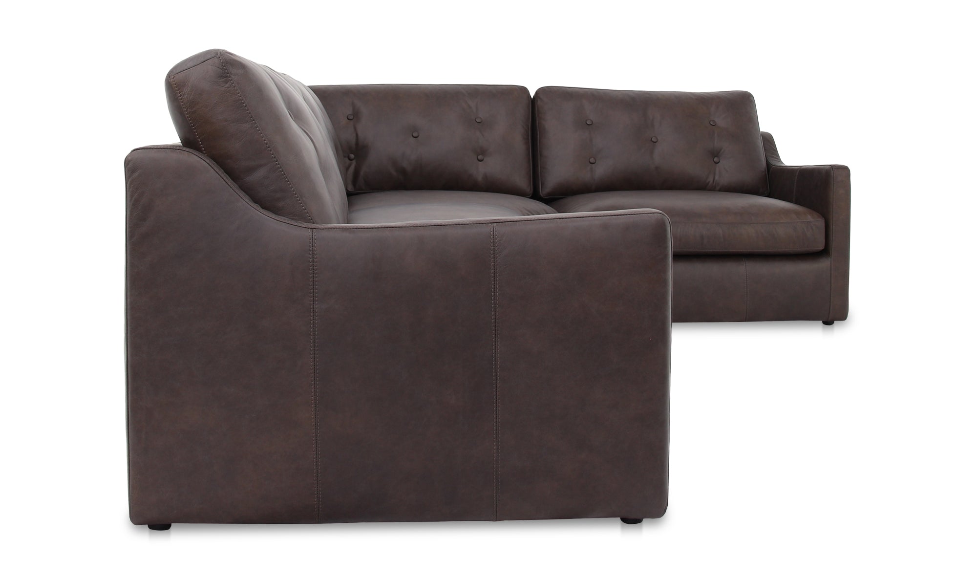 Thurlow 3 Piece Right Modular Sectional Espresso Brown Leather