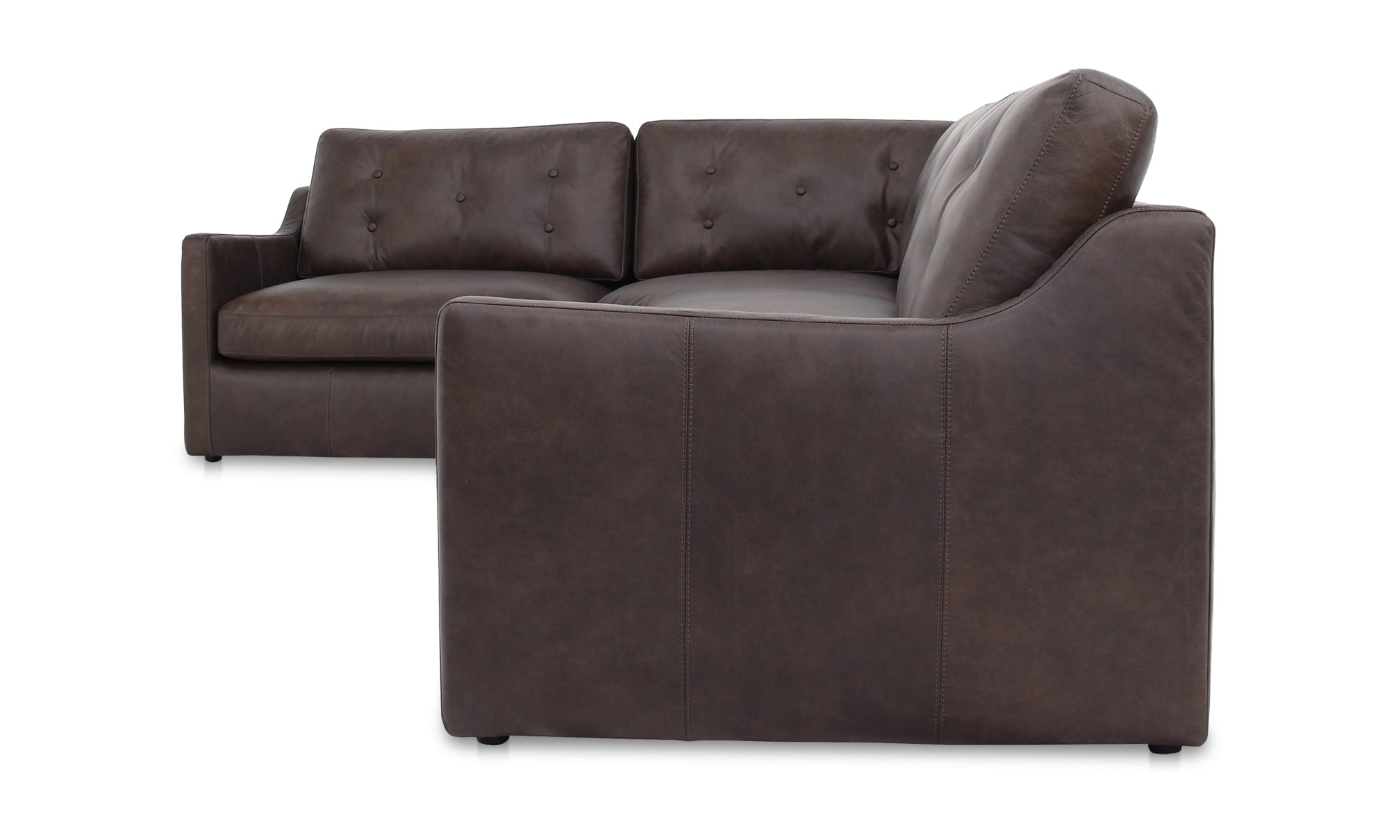 Thurlow 3 Piece Left Modular Sectional Espresso Brown Leather