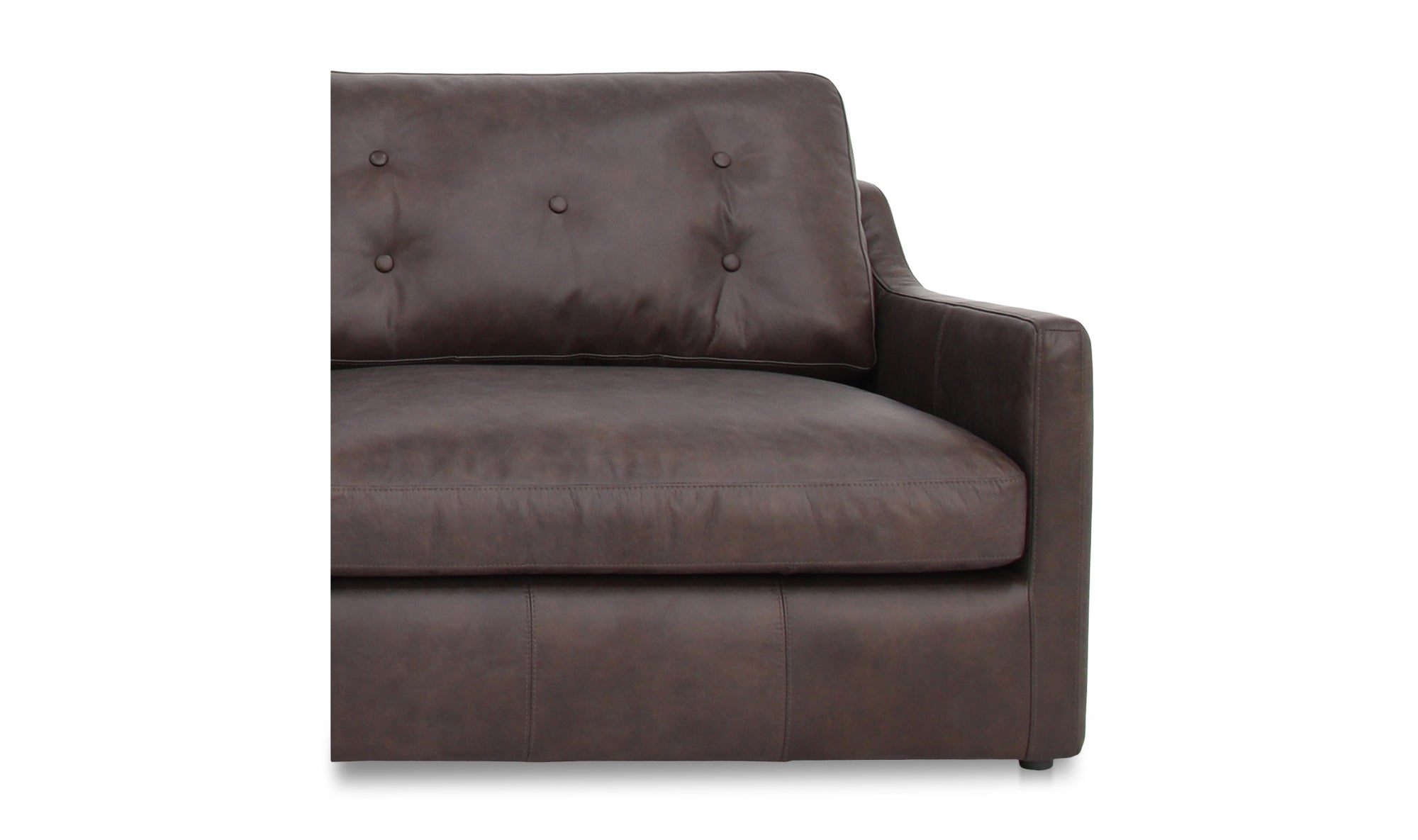 Thurlow 3 Piece Left Modular Sectional Espresso Brown Leather
