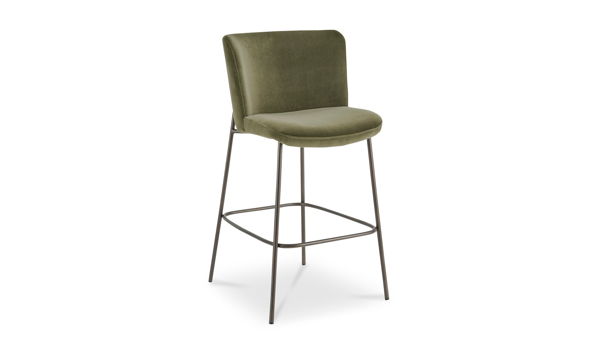 Early Bar Stool Faux Green Mohair
