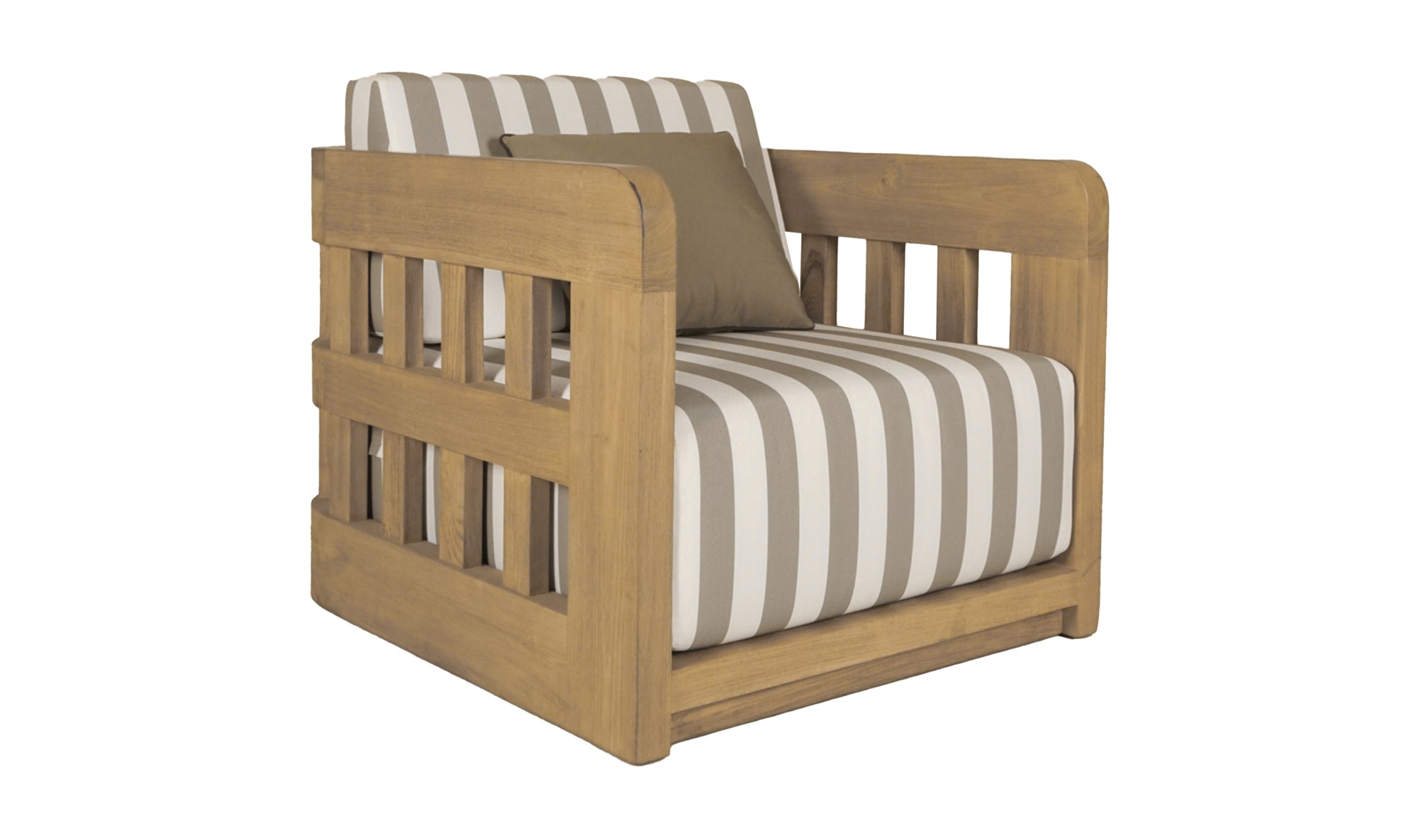 Adelaide Outdoor Accent Chair Brown Stripe