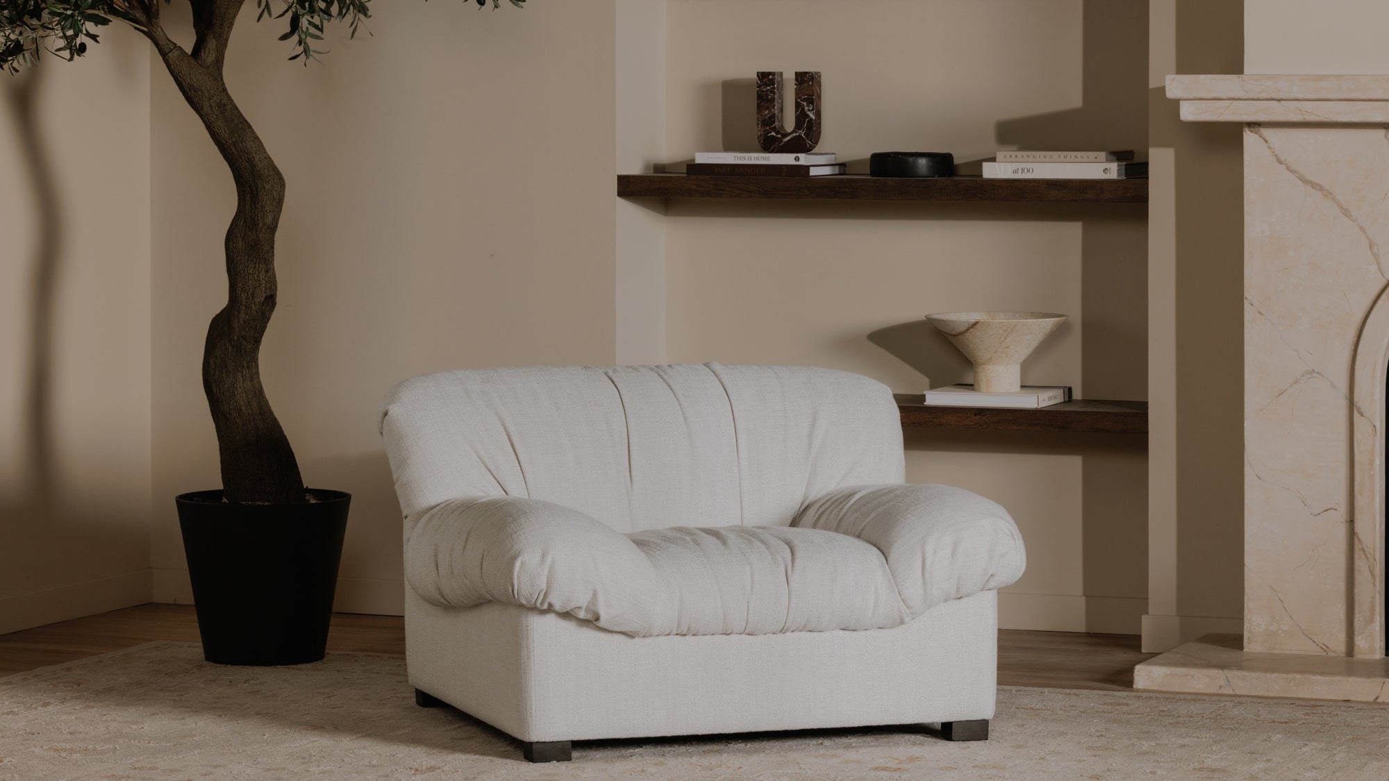 Halston Lounge Chair Tan Leather