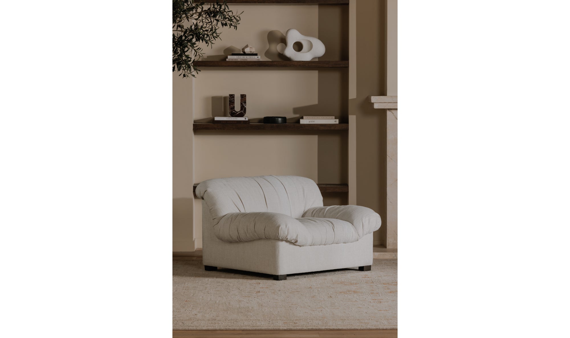 Halston Lounge Chair Tan Leather