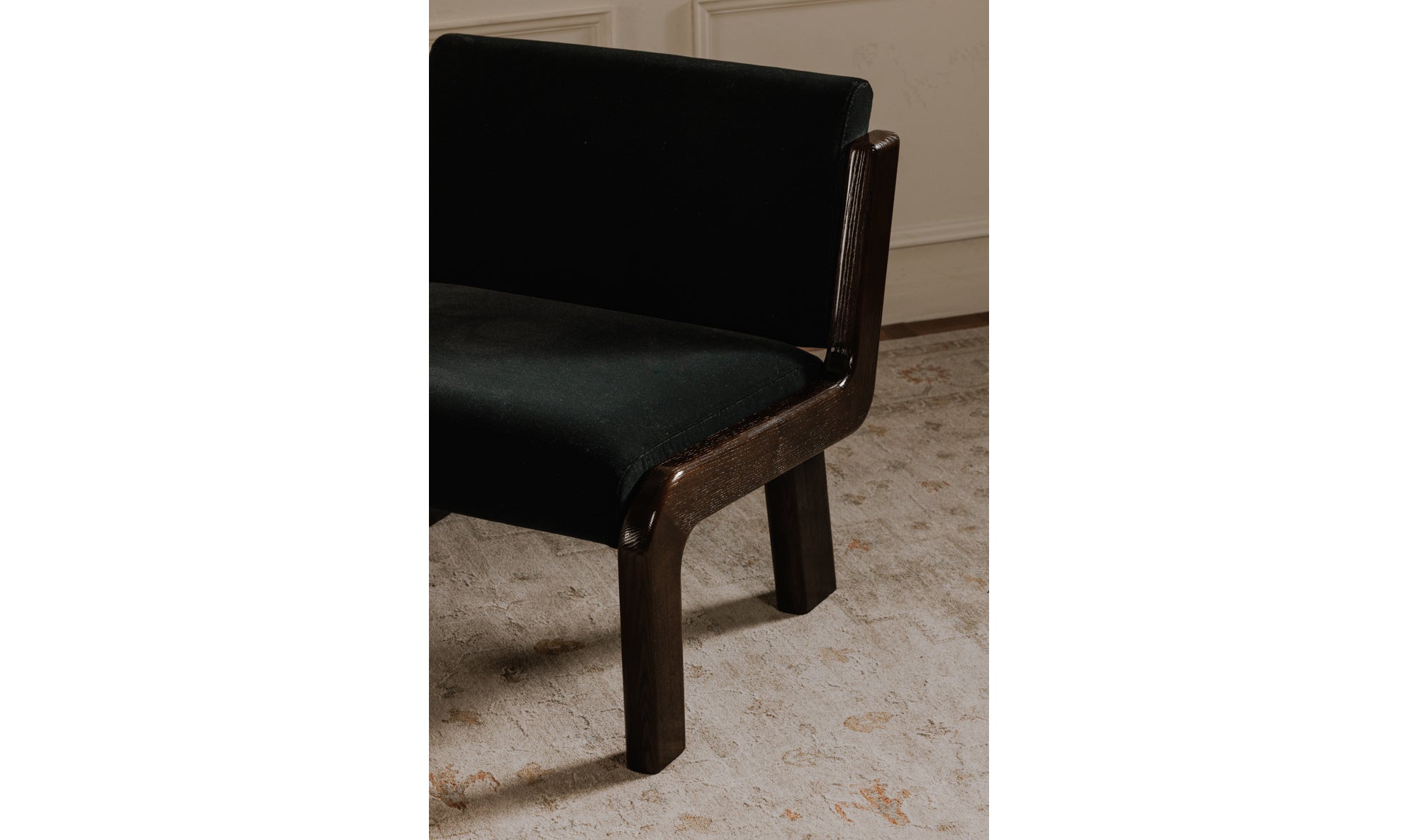 Edie Accent Chair Black Faux Mohair