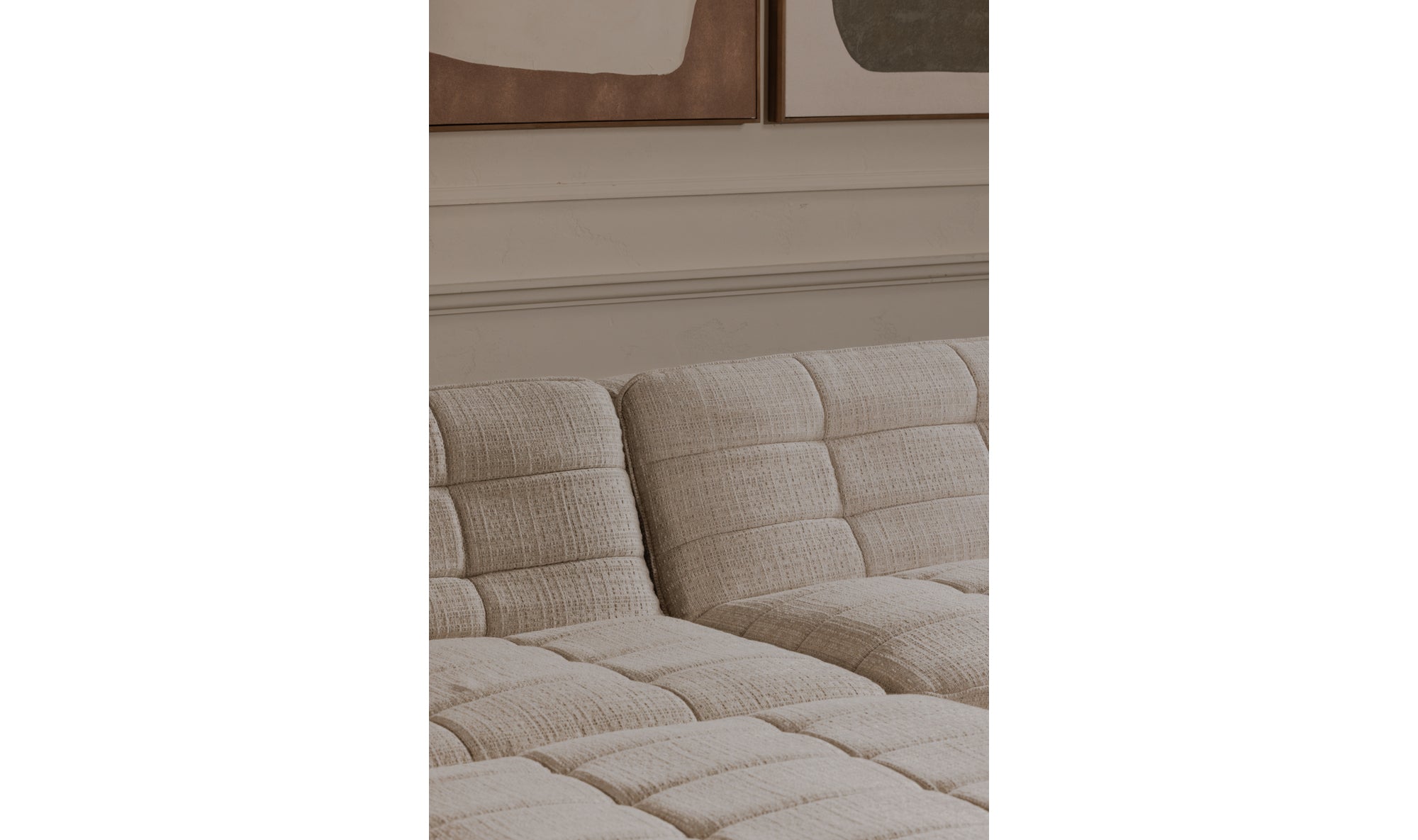 Lino Armless Modular Sofa Tan Leather